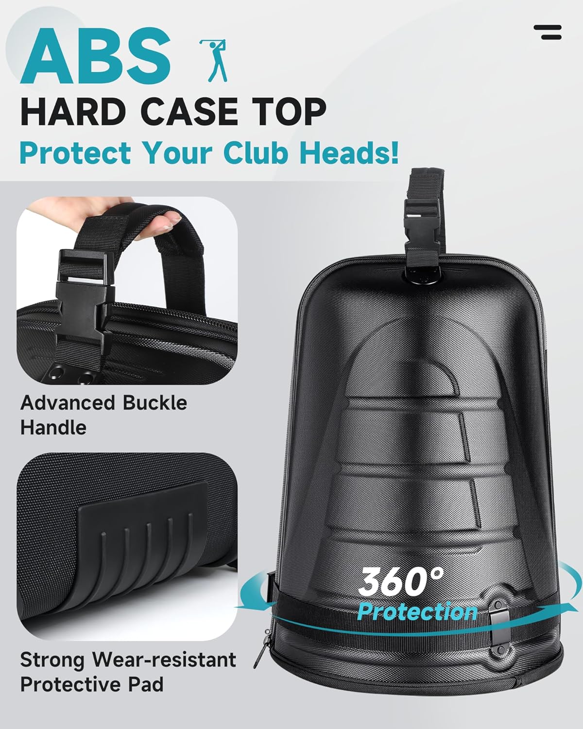 Findway Golf Travel Bags for Airlines with Wheels and ABS Hard Case Top, Protect Your Clubs, Waterproof 1680D Oxford Fabric and Oversize Tank Wheels, Lightweight and Easy to Maneuver