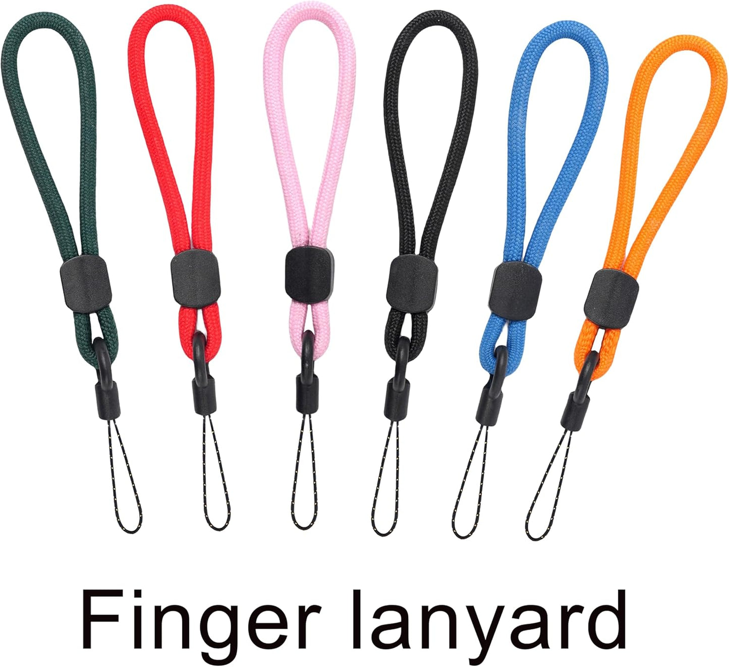 YOUOWO 6 Pack Finger Strap Ring Lanyards,Colored Rope Small lanyard For Phone Cases Keys Keychain USB ID Card Badge
