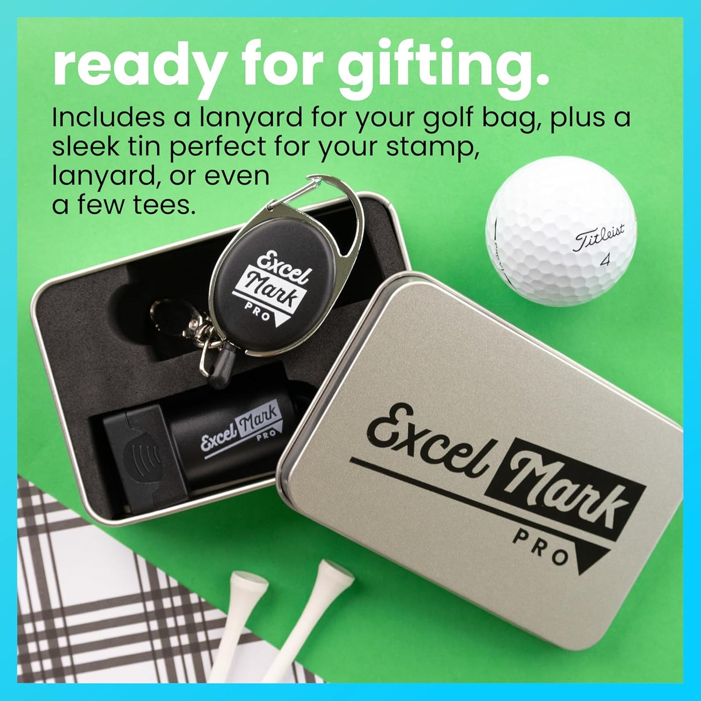 ExcelMark Pro Golf Ball Stamp - Easy Ball Identification - Choose from 25+ Styles and 4 Colors!
