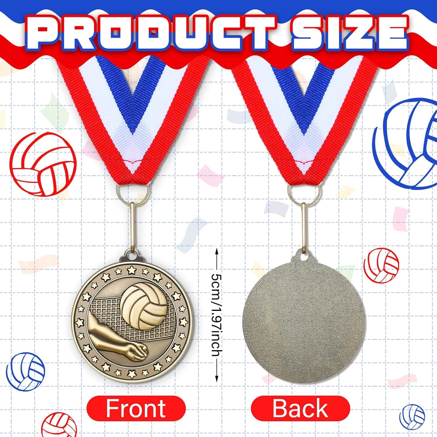 Remuuly 30 Pcs Gold Medals Bulk 2'' Basketball Soccer Baseball Volleyball Football Lacrosse Kickball Cheer Bowling Trophy Medals for Awards for Sports Participation Winner Gift