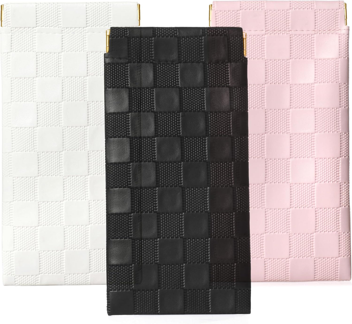 4 Pack Squeeze Top Glasses Case Soft Leather Eyeglasses Cases Sunglasses Pouch Portable Glasses Pouch Bags