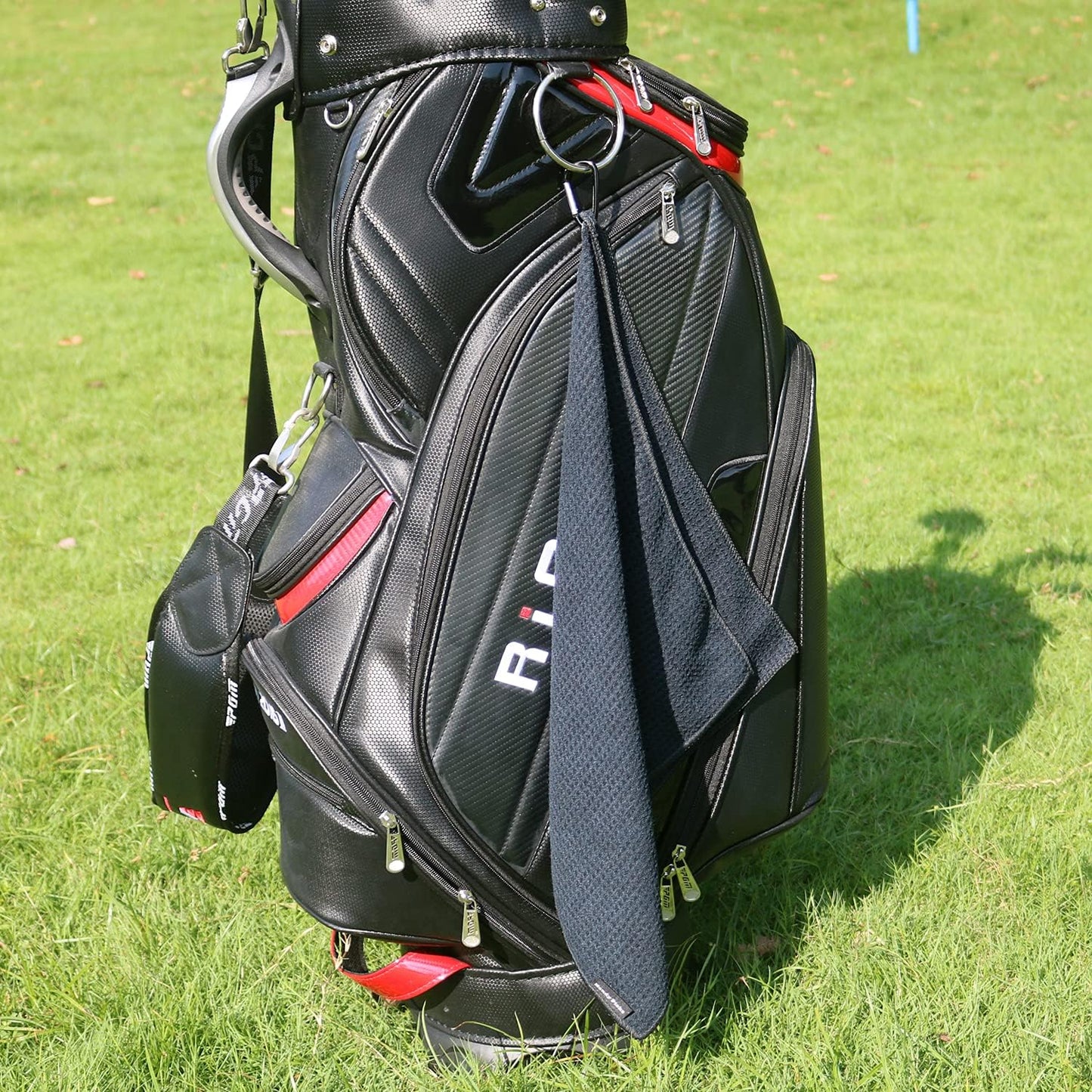 Handy Picks Microfiber Golf Towel (16" X 16") with Carabiner Clip, Waffle Pattern Golf Towel Hook and Loop Fastener - The Convenient Golf Cleaning Towel