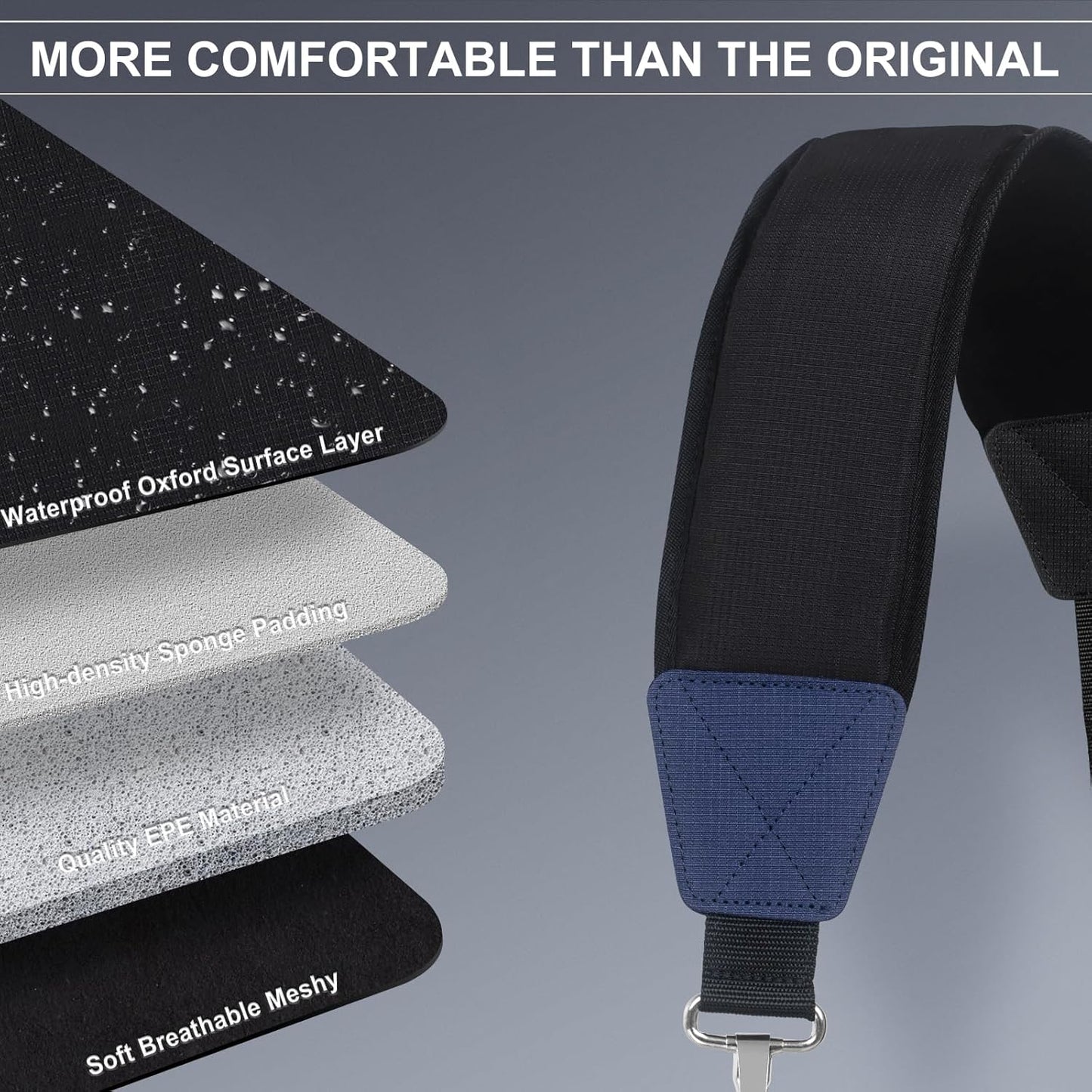 Golf Bag Shoulder Strap, Single Padded Adjustable Straps Universal Replacement