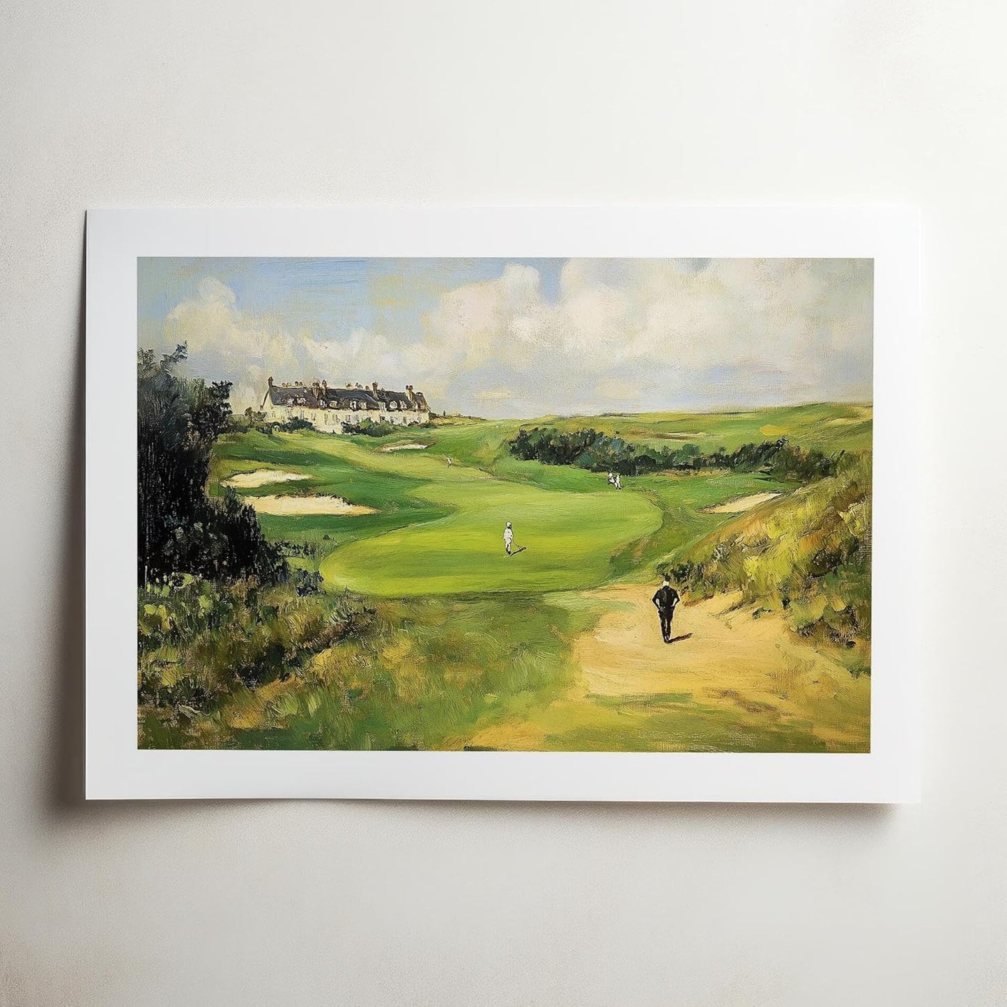 Vintage Golf Course Premium Giclee Fine Art Prints - Antique Style Golf Course Painting Posters, Golf Wall Art, Aesthetic Golfing Poster for Home Office Decor, Ready to Frame
