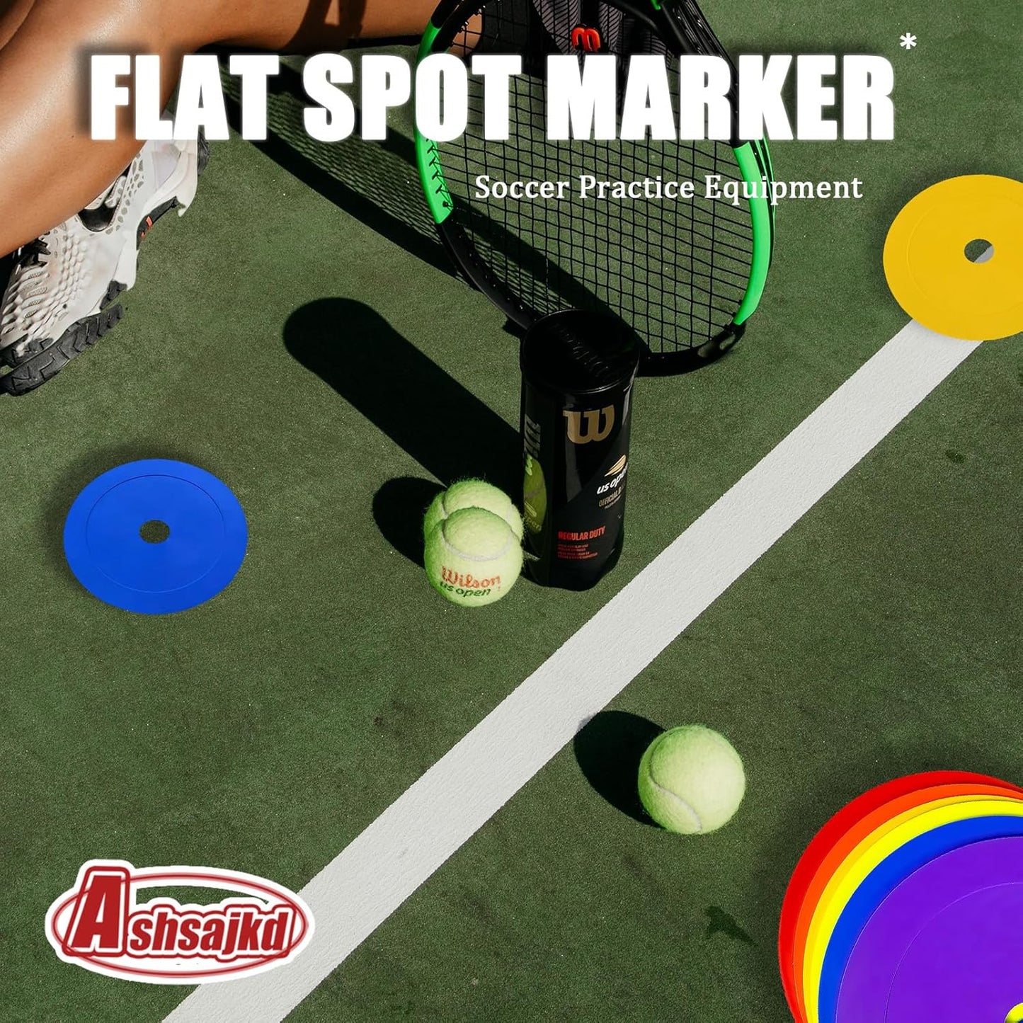 48 Pack 6 Inch Flat Soccer Cones, Multicolor Non-Skid Spot Markers with Holes, Flat Cones for Sports Training, Football, Baseball, Agility Training Equipment