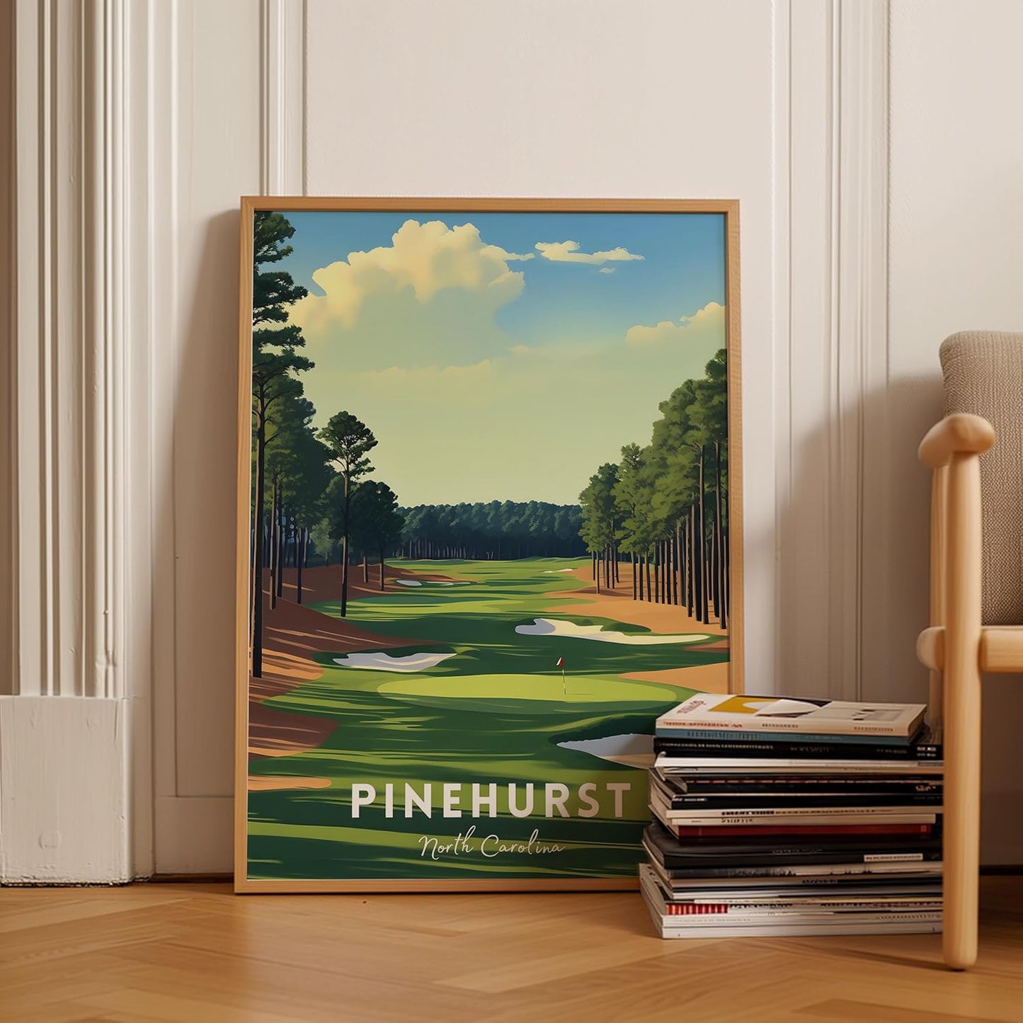 Golf Course Premium Giclee Fine Art Prints - Augusta, Pebble Beach, Pinehurst, Golf Course Posters, Golf Wall Art, Aesthetic Poster for Home Office Decor, Ready to Frame