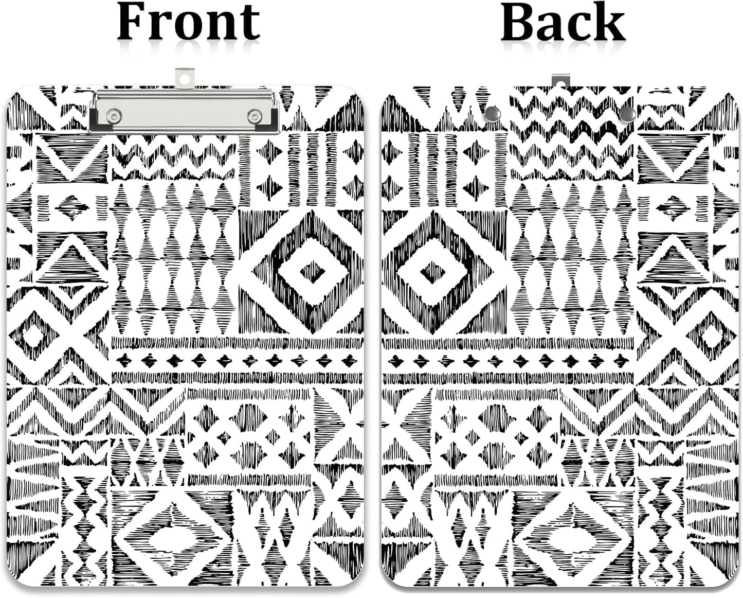 Rimilak Plastic Clipboards with Metal Clip, A4 Letter Size 9 x 12.5 in, Office Decorative for Students Women Men and Kids, Cute Custom Pattern, Abstract Diamond