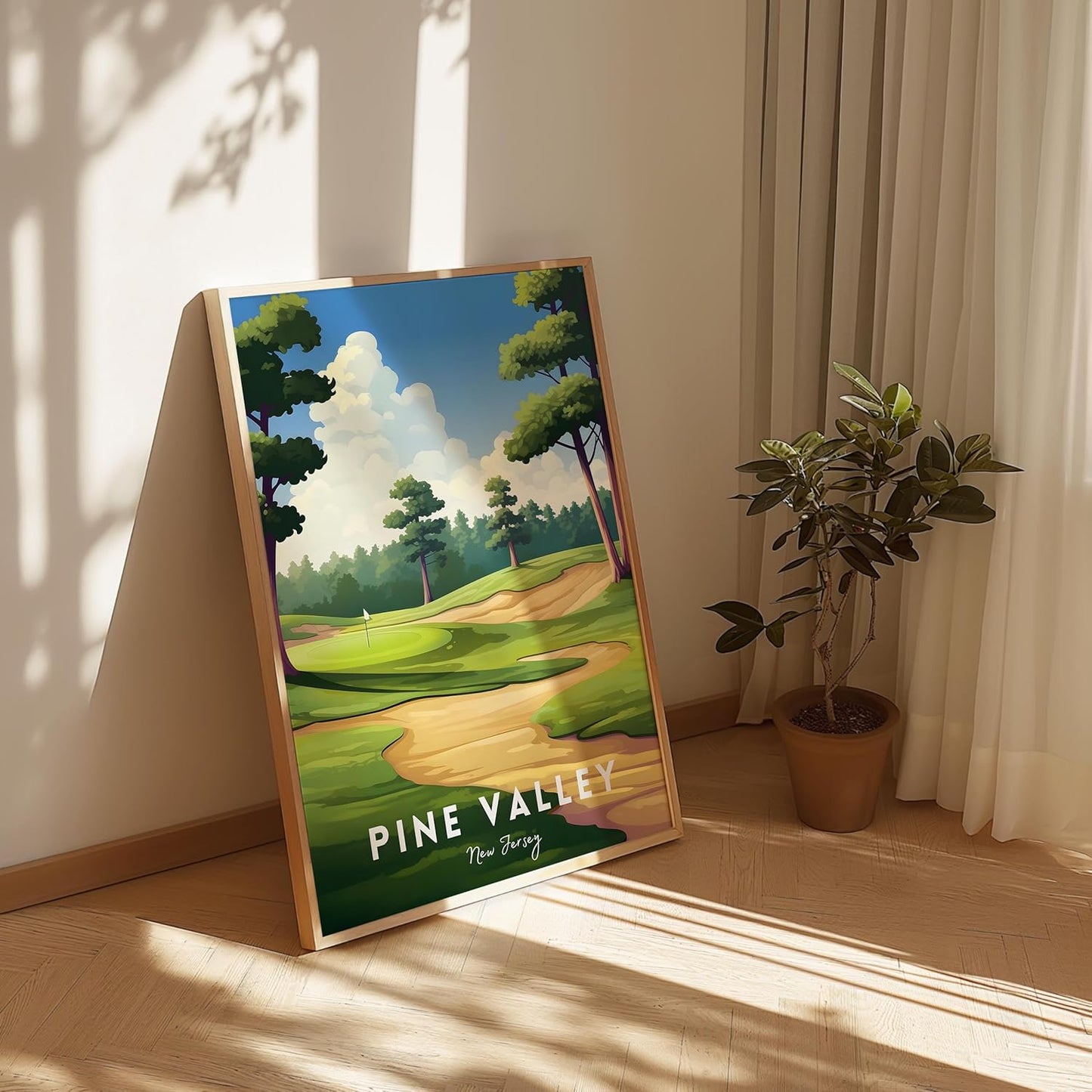 Golf Course Premium Giclee Fine Art Prints - Augusta, Pebble Beach, Pinehurst, Golf Course Posters, Golf Wall Art, Aesthetic Poster for Home Office Decor, Ready to Frame