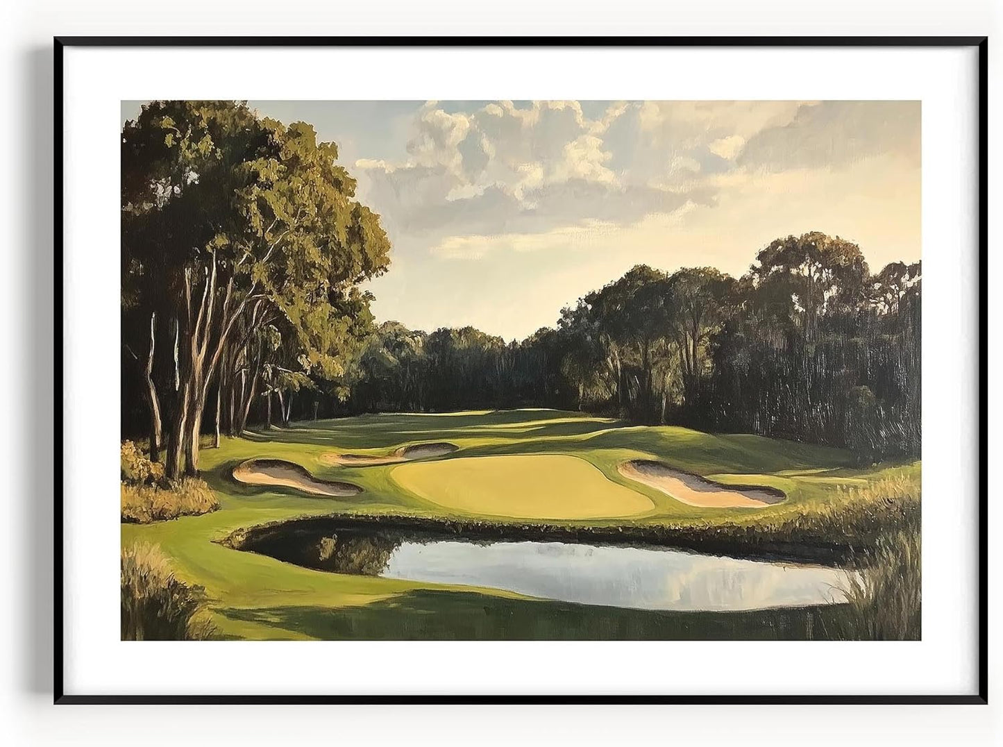 Vintage Golf Course Premium Giclee Fine Art Prints - Antique Style Golf Course Painting Posters, Golf Wall Art, Aesthetic Golfing Poster for Home Office Decor, Ready to Frame