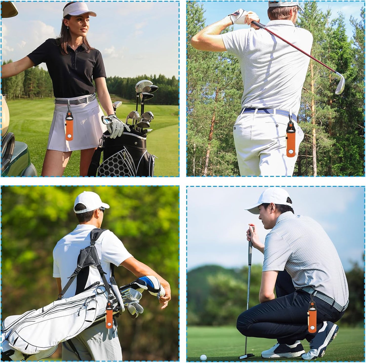 PATIKIL Golf Ball Carry Bag Golf Tee Holder Pouch Portable Neoprene Golf Ball Holder with Clip for Men and Women