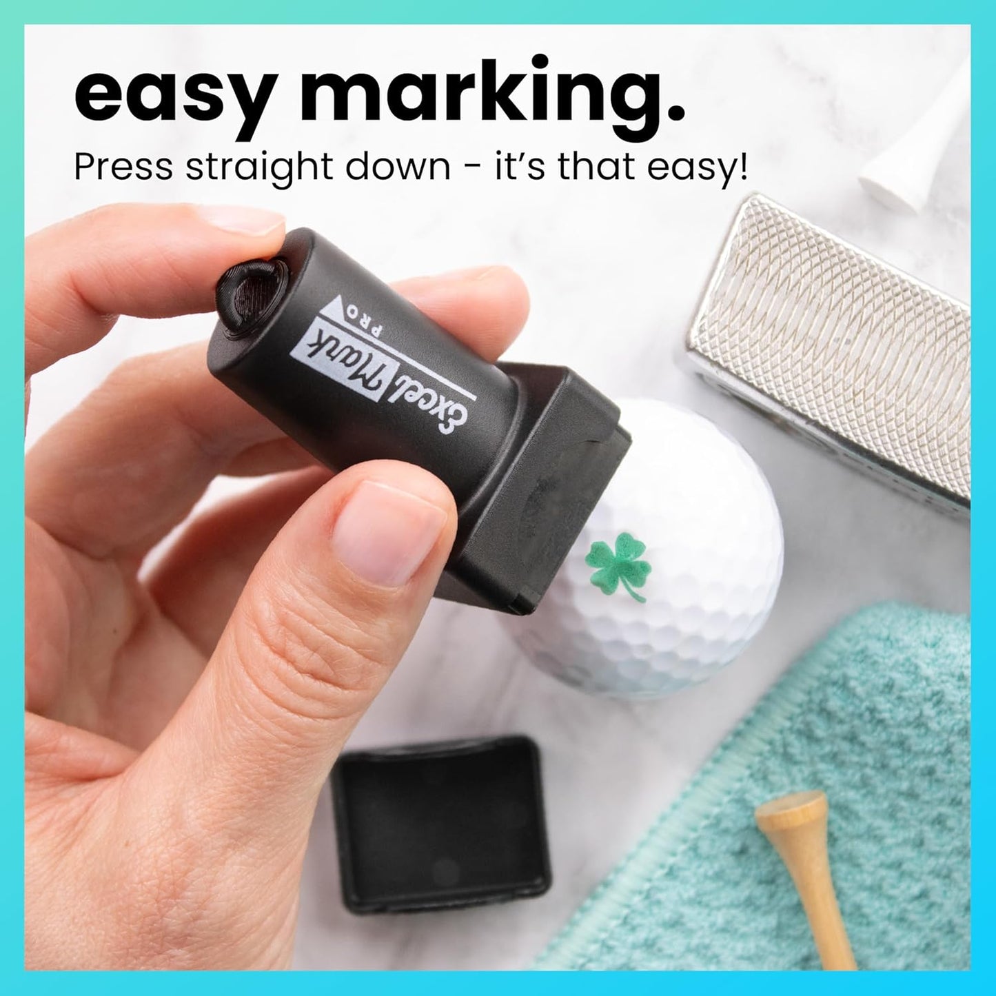 ExcelMark Pro Golf Ball Stamp - Easy Ball Identification - Choose from 25+ Styles and 4 Colors!