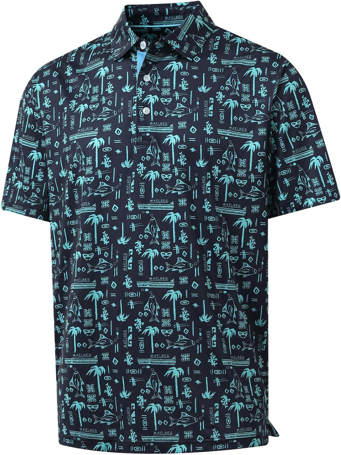 Golf Shirts for Men Dry Fit Short Sleeve Print Performance Moisture Wicking Polo Shirt