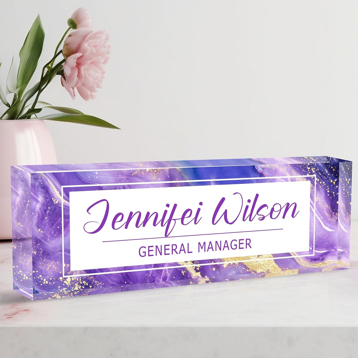 Custom Acrylic Name Plate for Office, Personalized Desk Decor for Women & Men, Employee Appreciation Gifts for Boss, Manager, Teacher, Nurse