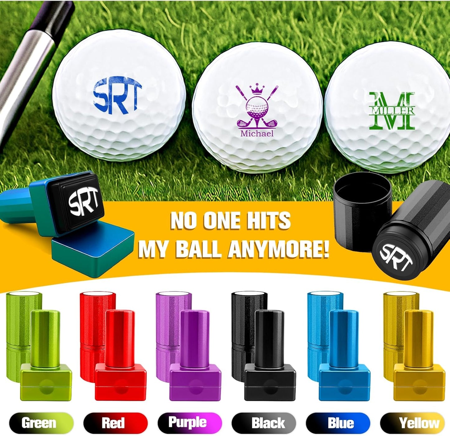 Custom Golf Ball Stamps, Personalized Waterproof Golf Ball Marker with Ink, Customized Golf Accessories Gifts for Men Women Golfer