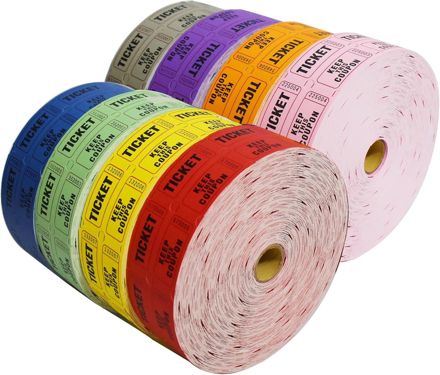 SEETOOOGAMES Raffle Tickets Double Roll - Full Set of 8 Colors, 2000 Tickets/Colors, 50/50 Raffle Tickets for Events
