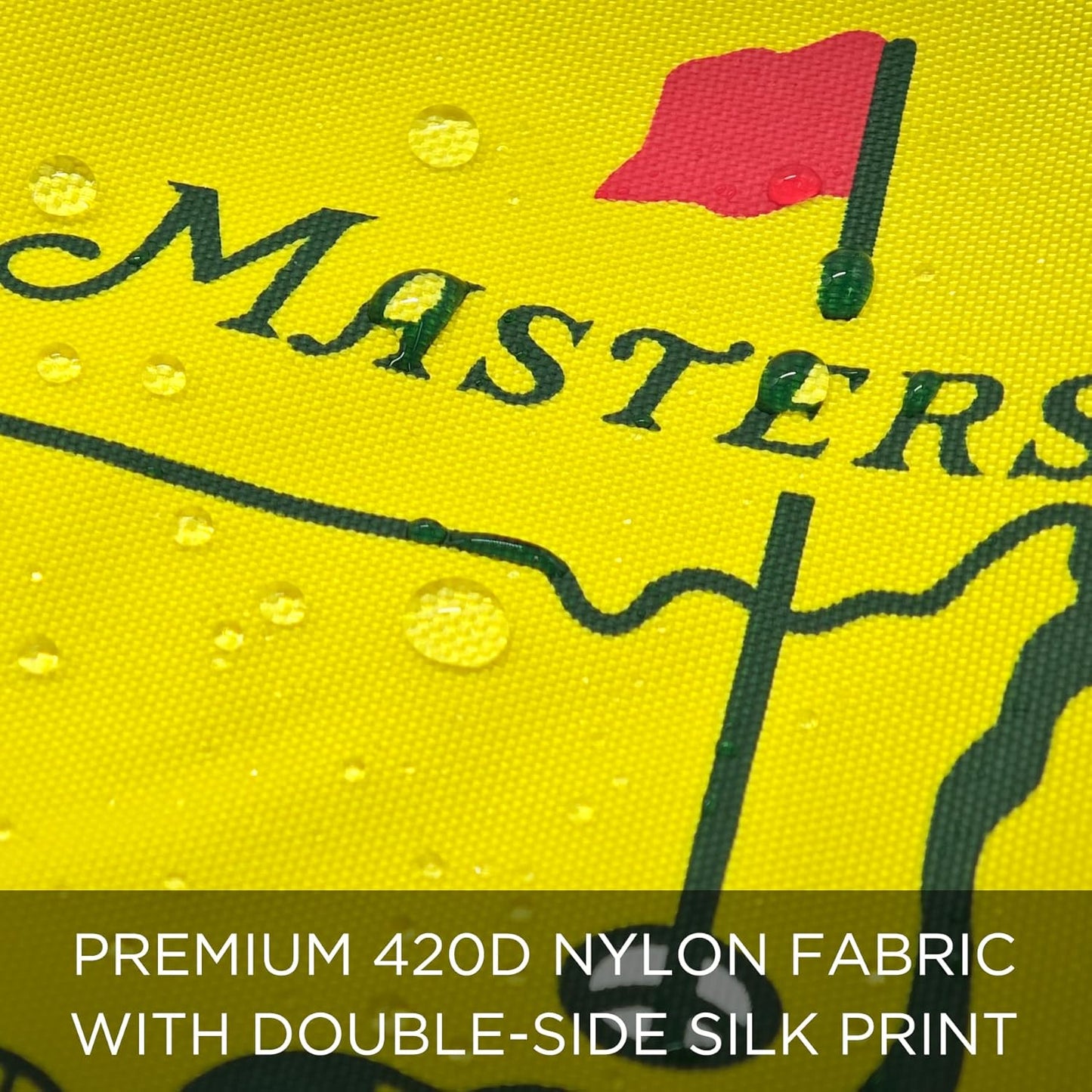 Golf Flag with Tube, Double-Side Printed Augusta National Flag, 420D Nylon Golf Pin Flags, Putting Green Flags for Golf Course Driving Range Collection, 14" H x 20" L, Yellow