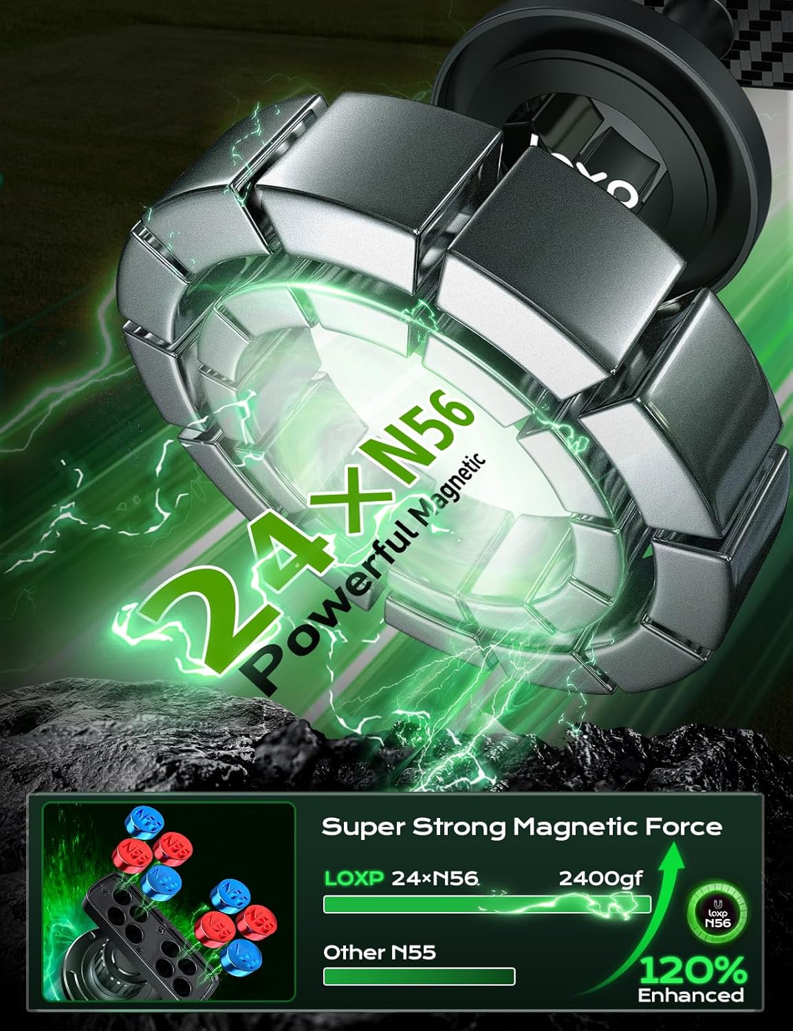 N56 Magnetic Golf Cart Phone Holder Mount Compatible With MagSafe for iPhone 17-12 Pro Max Plus Fits Club Car, EZGO, Yamaha, Icon, Golf Cart Accessories Gift for Men Women Business Partner Friend