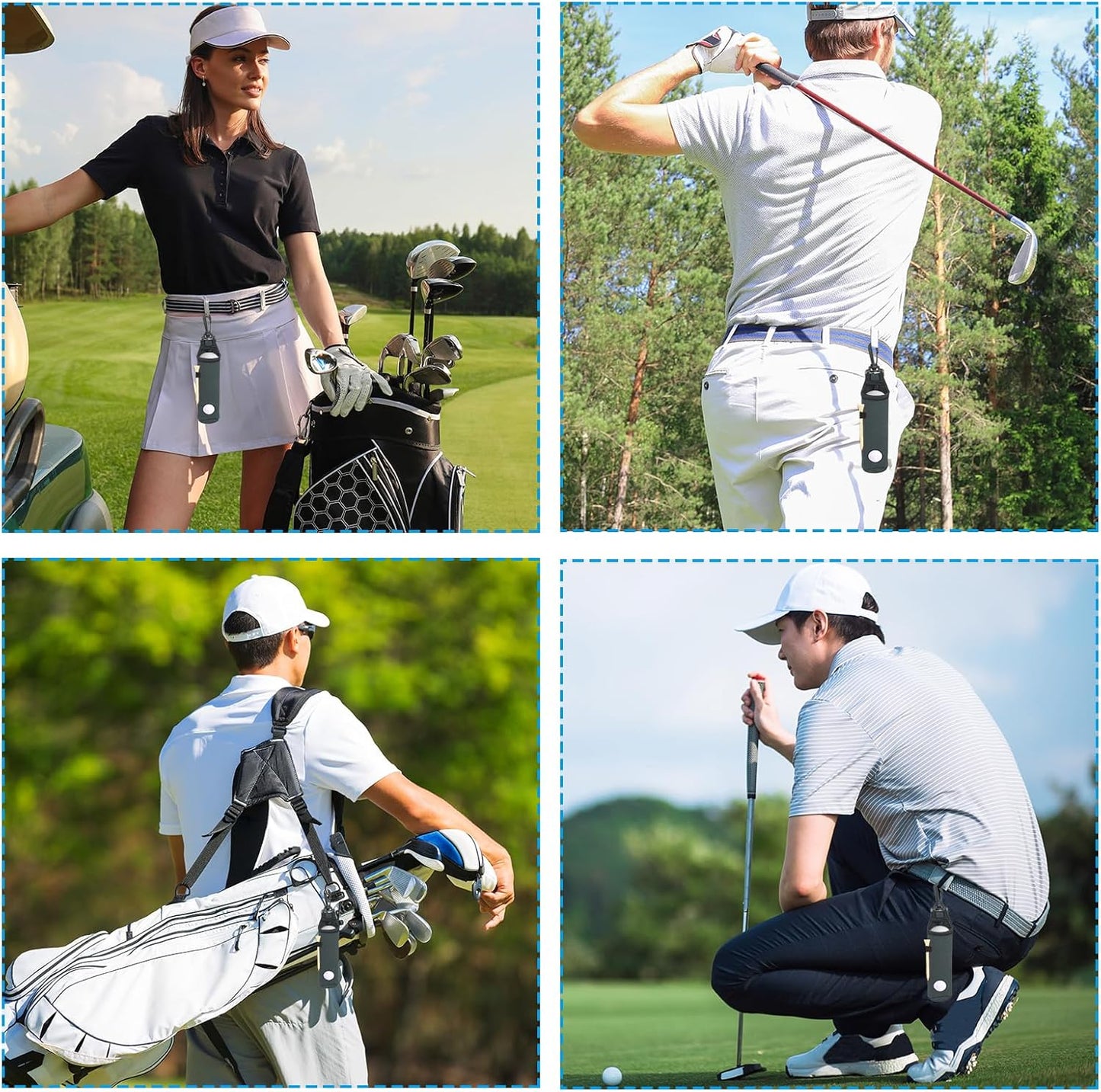 PATIKIL Golf Ball Carry Bag, Golf Tee Holder Pouch Portable Neoprene Golf Ball Holder with Clip for Men and Women Storage Gifts