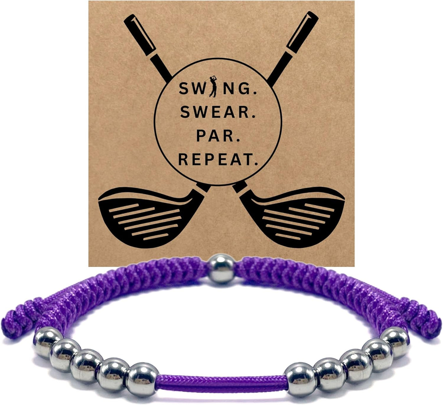 LAMIBEE Premium Golf Stainless Steel 10 Bead Score Counter Bracelet, Golf Stroke Count Bracelet, Resizable Easy Adjust Golf Round Scoring Tracker, Durable Stylish Golf Accessory