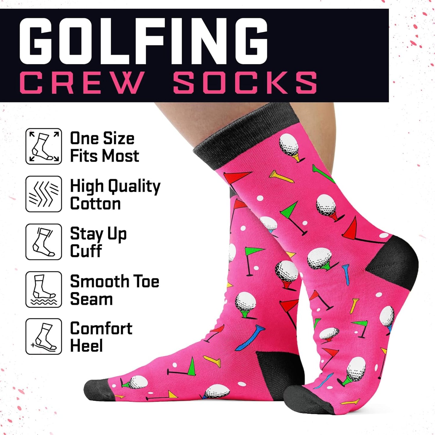 VICRAZY Golf Gifts for Men, Women - Golf Accessories, Golf Socks for Dad, Mom - Funny gift, Christmas Gifts, Stocking Stuffer