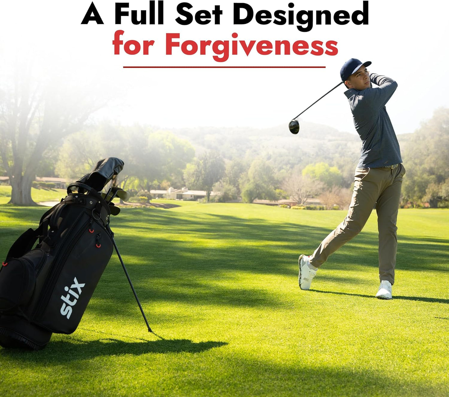 Stix Golf Club Set - Unisex - Black - 9 Set Clubs - Graphite Shafts - Premium Materials, Modern Design, Quality