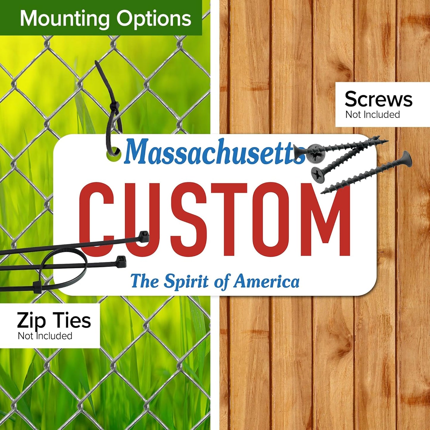 Mini License Plates, Personalized License Plates, Custom for Car, Bikes, ATV, Kids Car, Golf Cart, Jeep, 2x4 Inch, Rust-Free Fade Resistant Aluminum, USA Made by My Sign Center (Massachusetts)