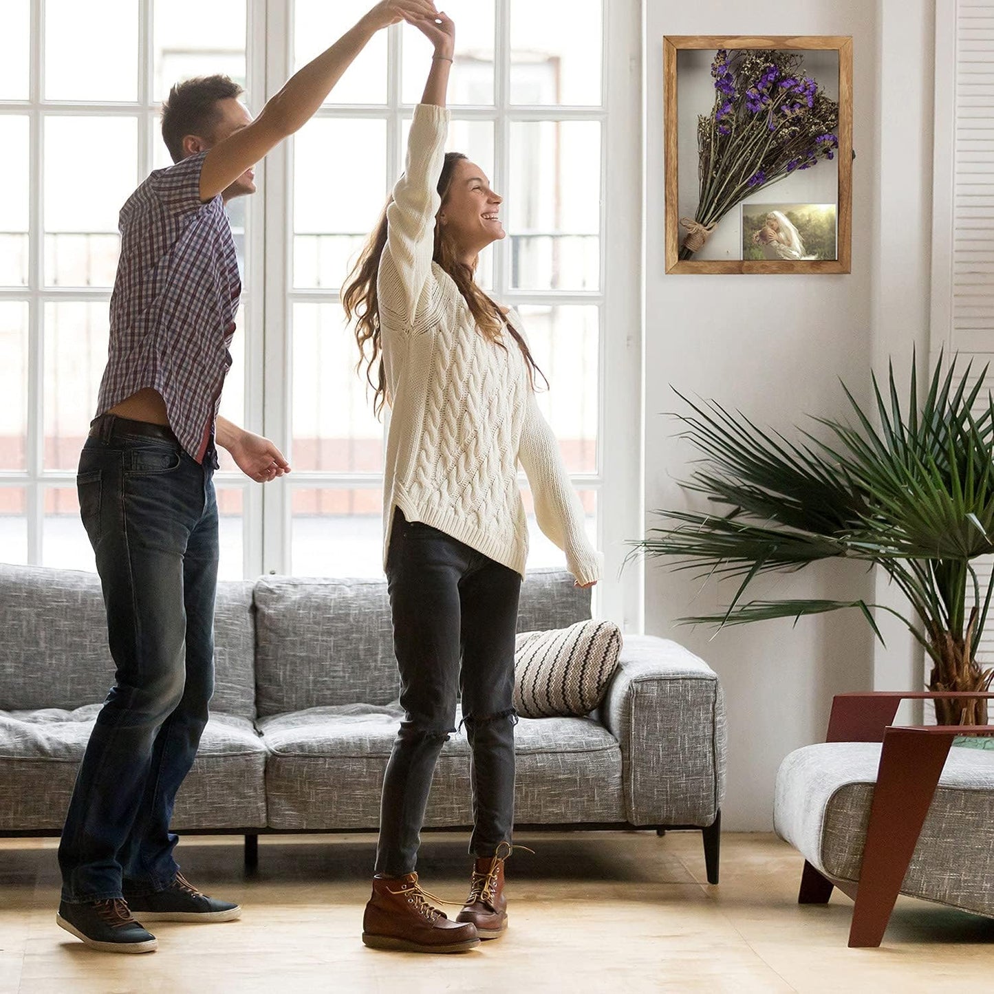 TJ.MOREE Shadow Box Display Case 13 x 16 Flowers Shadow Box Frame with Glass Window Picture Frame Wedding Bouquet Memorabilia Medals Photos Memory Box for Keepsakes