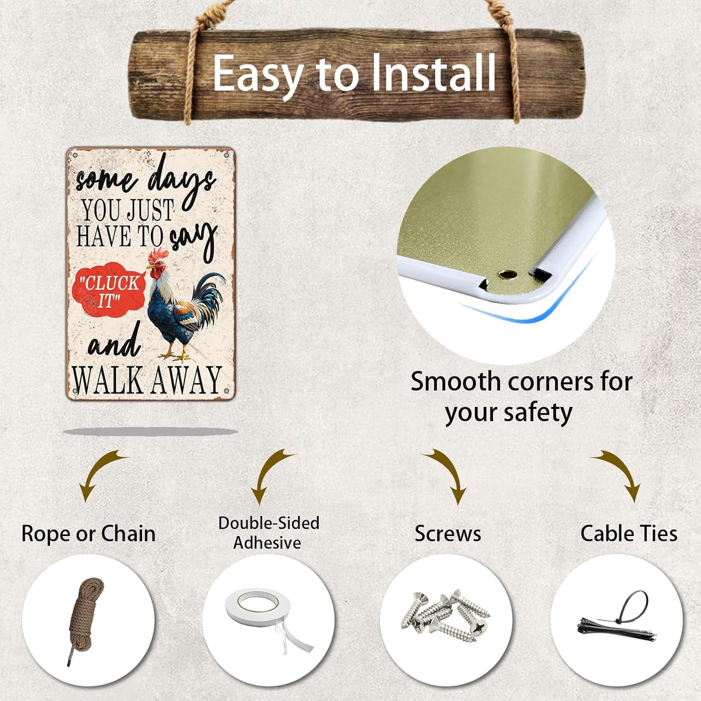 Chicken Rules Metal Tin Sign Chicken Coop Rules Iron Sign Home Decor Garage Bar Restaurant Wall Decor 12x8 Inch Funny Farm Plaque