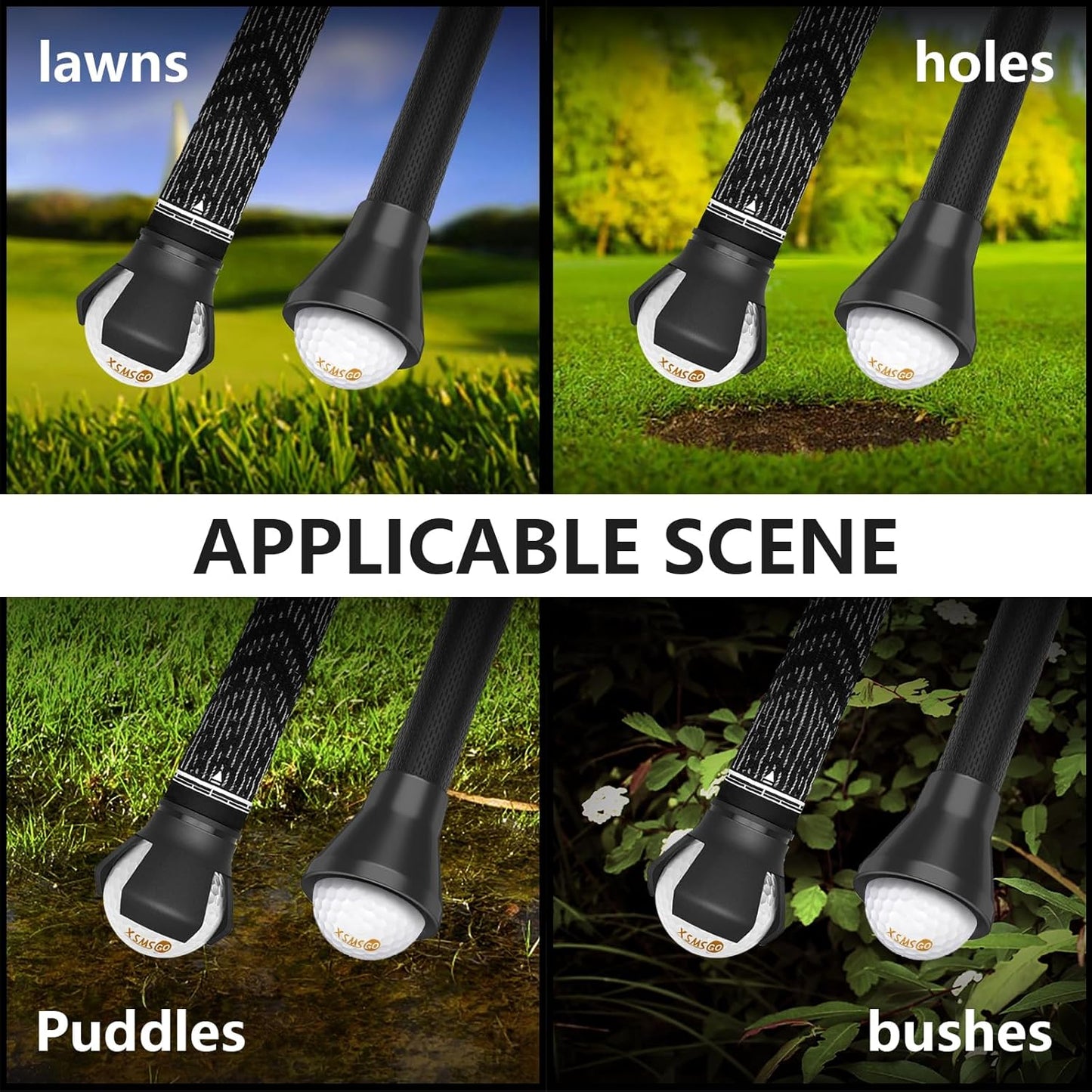 4pcs Golf Ball Retriever,Quick-Install Golf Ball Picker Upper Tool,Durable Golf Ball Grabber for Putter and Swing Handle Golf Accessories (Picker Upper)