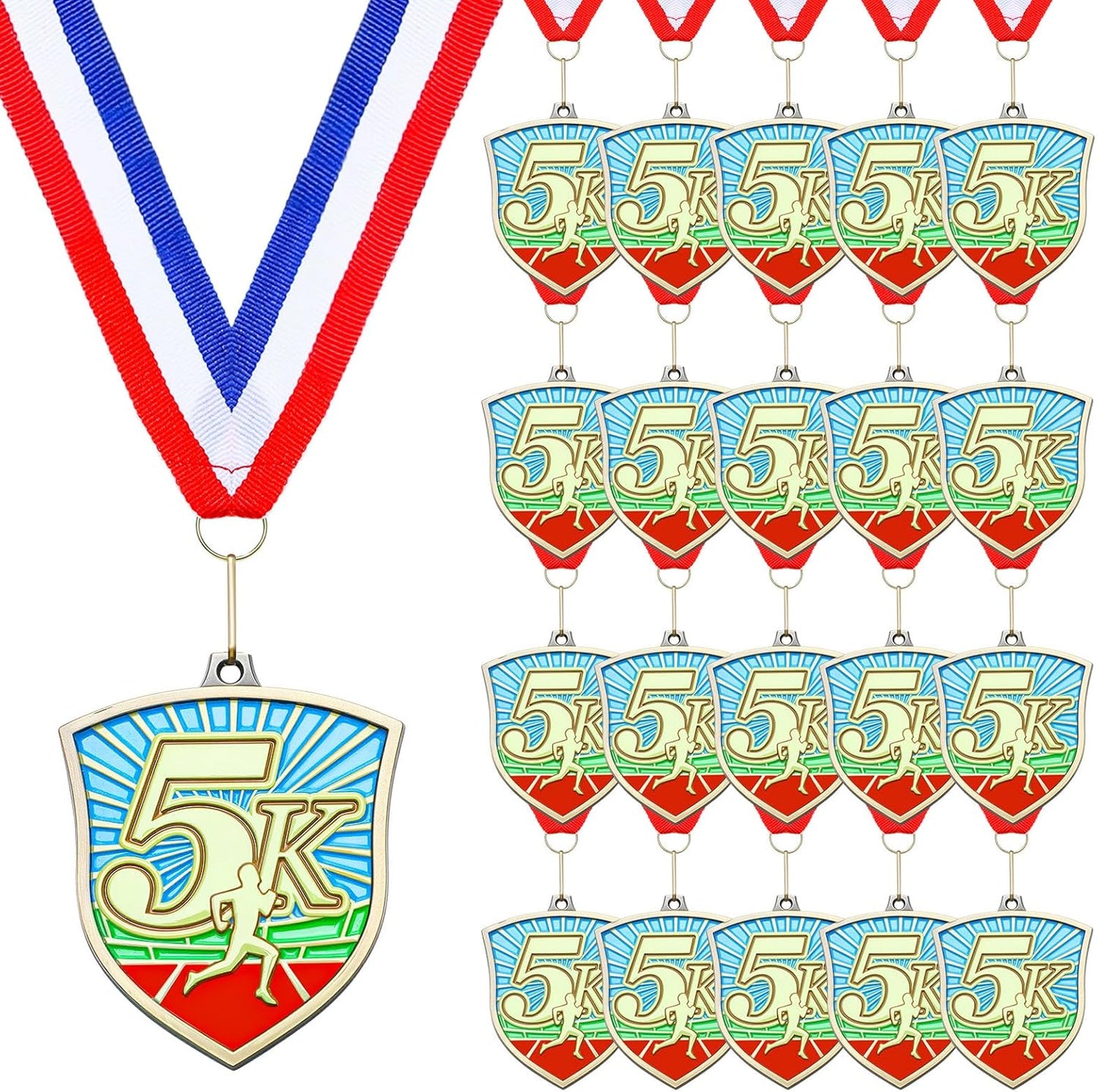 10/20 /30/40 Pcs Award Medals Bulk Sports Medals with Neck Ribbons 2.4 Inch Winner Award Trophy Prize Gift for Sports Themed Party Favors Tournaments School Match