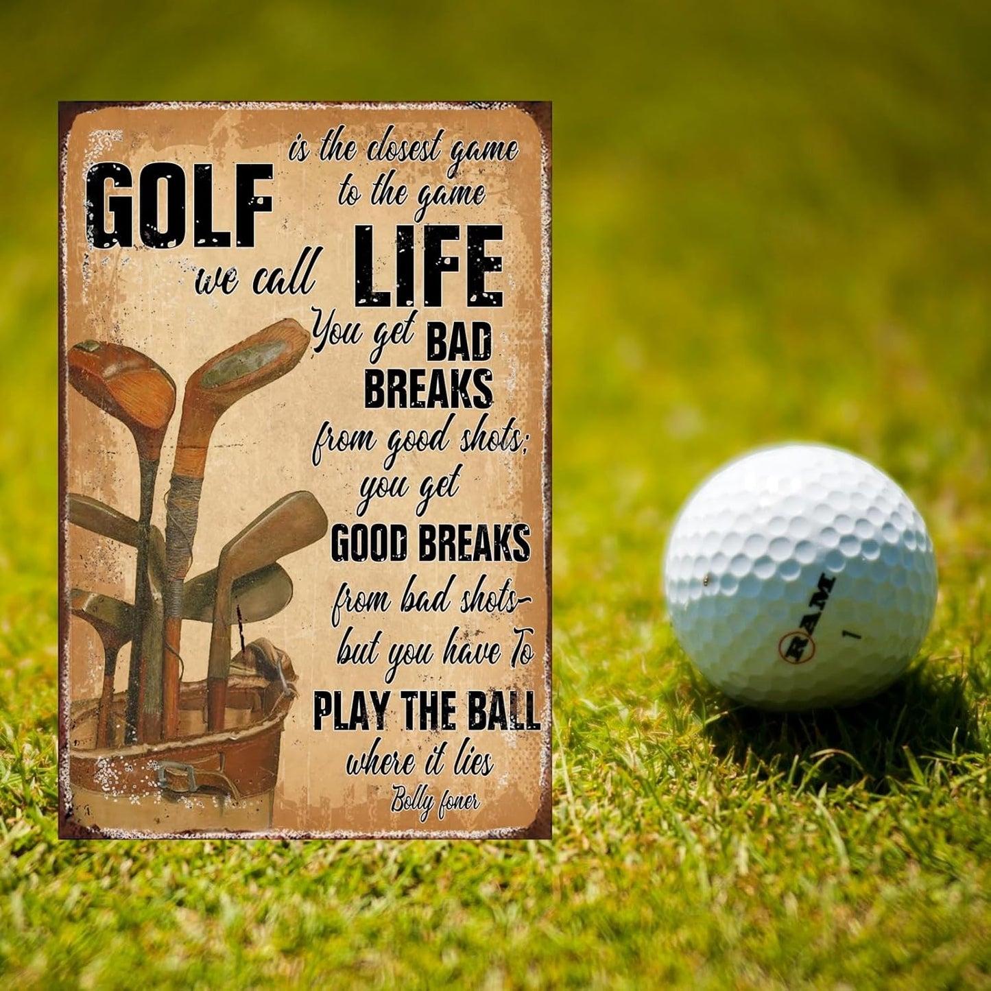 Golf Decor Signs Wall Art Golf Life Metal Tin Sign Vintage Golf Poster Golf Decoration For Home Man Cave Decor Golf Office Decoration Outdoor Indoor 8x12 Inch