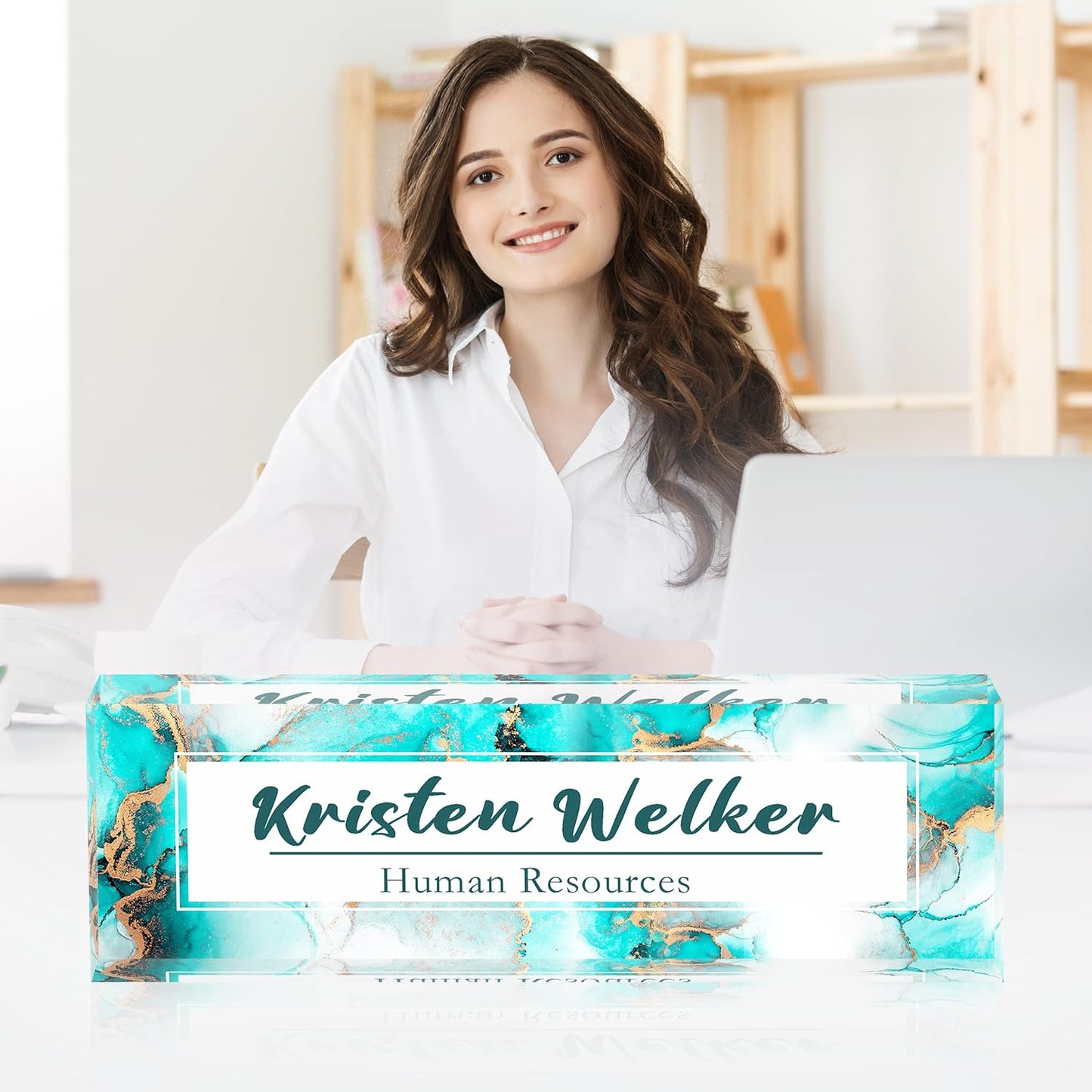 Custom Name Plate for Desk, Desk Name Plate Personalized Office Desk Decor for Women Men, The Office Gifts Employee Appreciation Gifts for Boss, Manager, Teacher, Nurse, Acrylic Desk Accessories