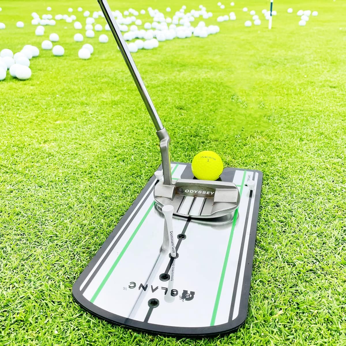 GLANC Golf Putting Alignment Mirror (12” x 6”), Putting Training Aids with Carry Bag for Indoor & Outdoor Use, Trainer Putting Practice Mirror for Improving Technique Accuracy Posture