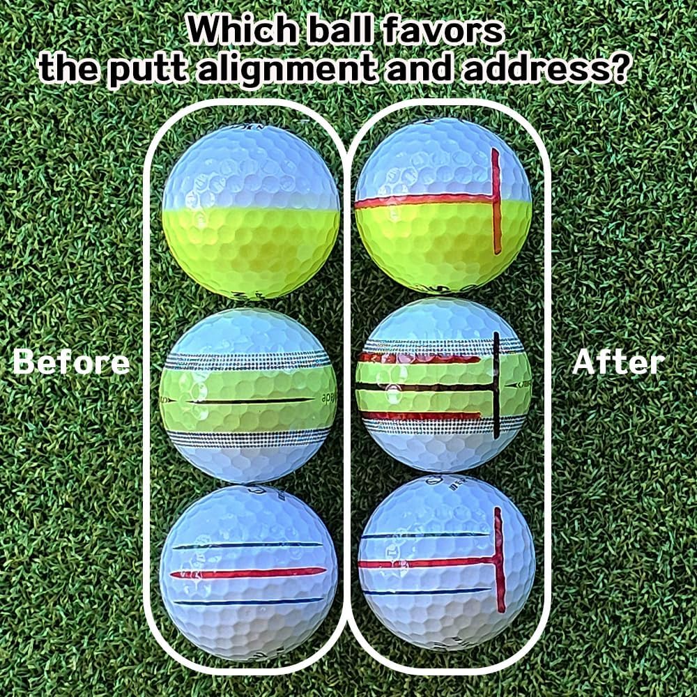 360-Degree Golf Ball Marker Alignment Tool Kit with 3-Color Pens and Gift Box.