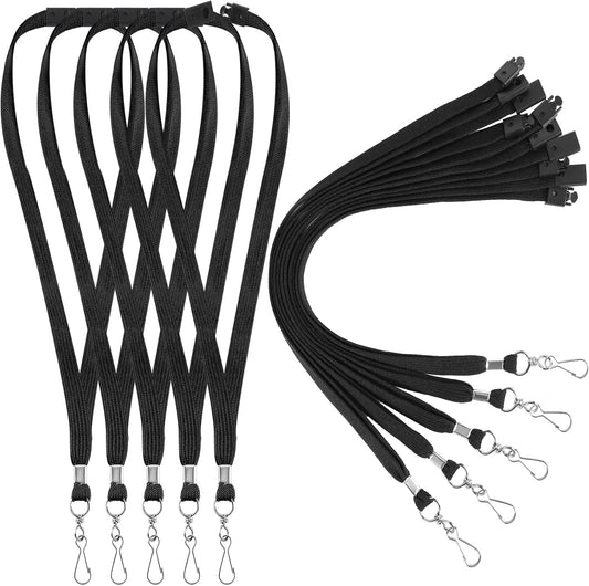 30 Pcs Breakaway Lanyard for Id Badges Lanyards Break Away Safety Lanyard Teacher Volunteer Student Team Lanyards for Keys (Black)