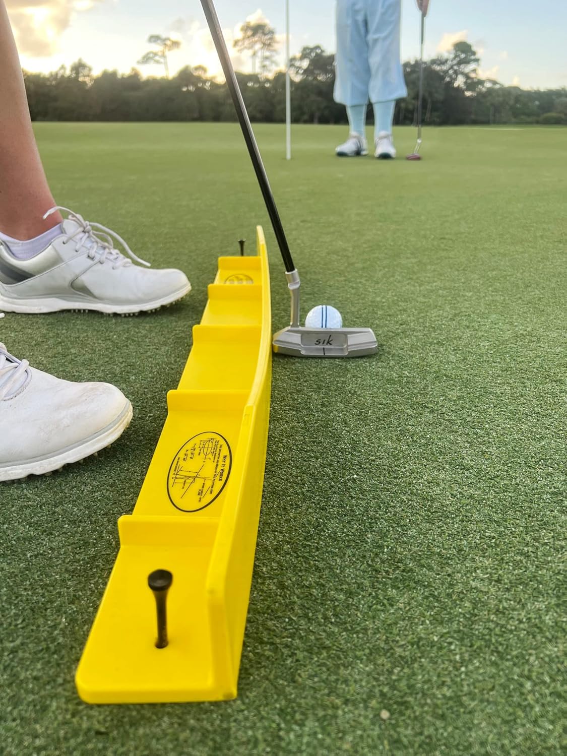 The Putting Arc - MS3 Model - Golf Training Aid Used to Perfect Your Putting and Reduce Your Score! - Practice and Master Your Putting Fundamentals! - Golden Yellow