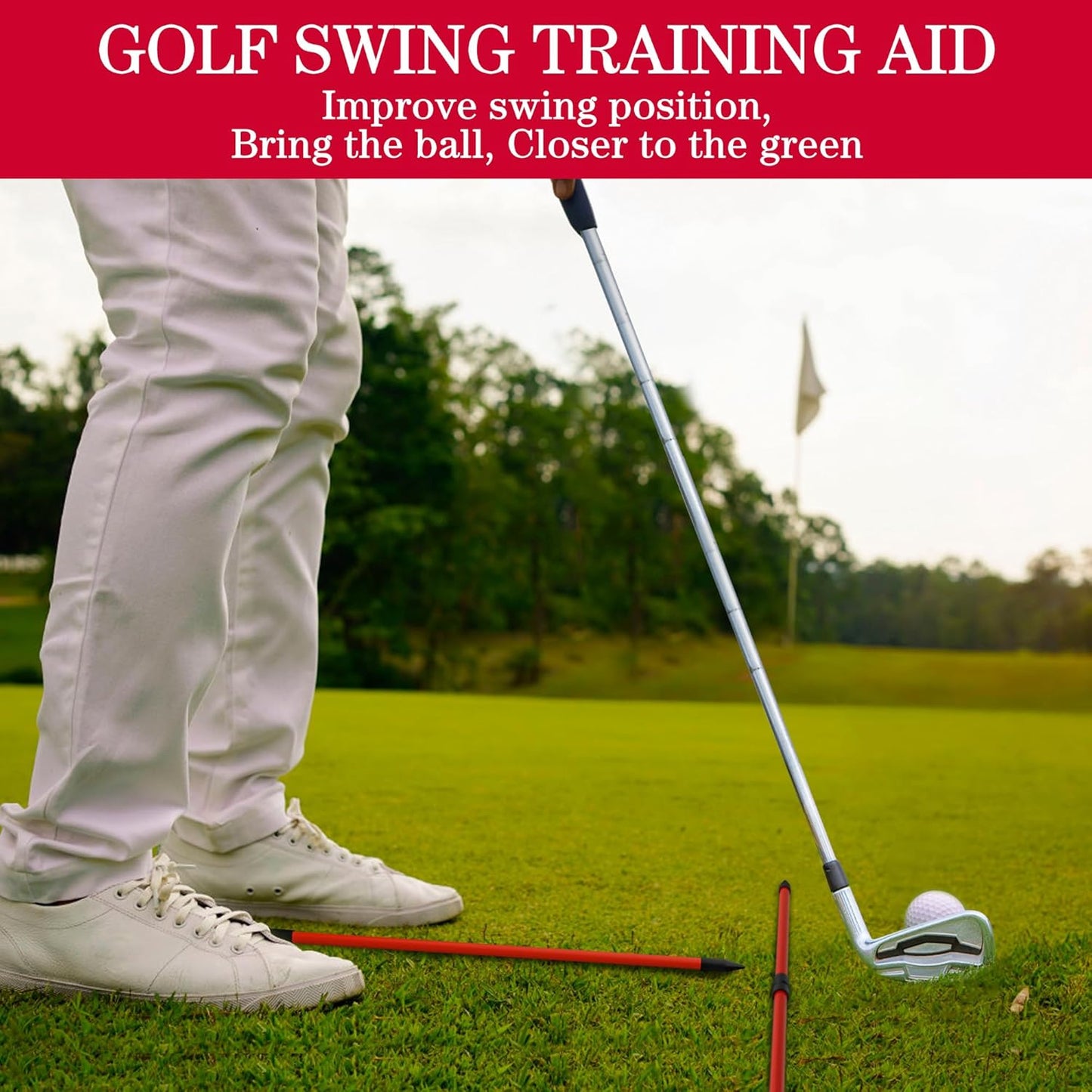 Golf Alignment Sticks 2 Pack,Upgraded 48" Collapsible Alignment Stick Golf Training Aid for Aiming, Putting, Swing Trainer, Golf Training Sticks with Clear Tube Case