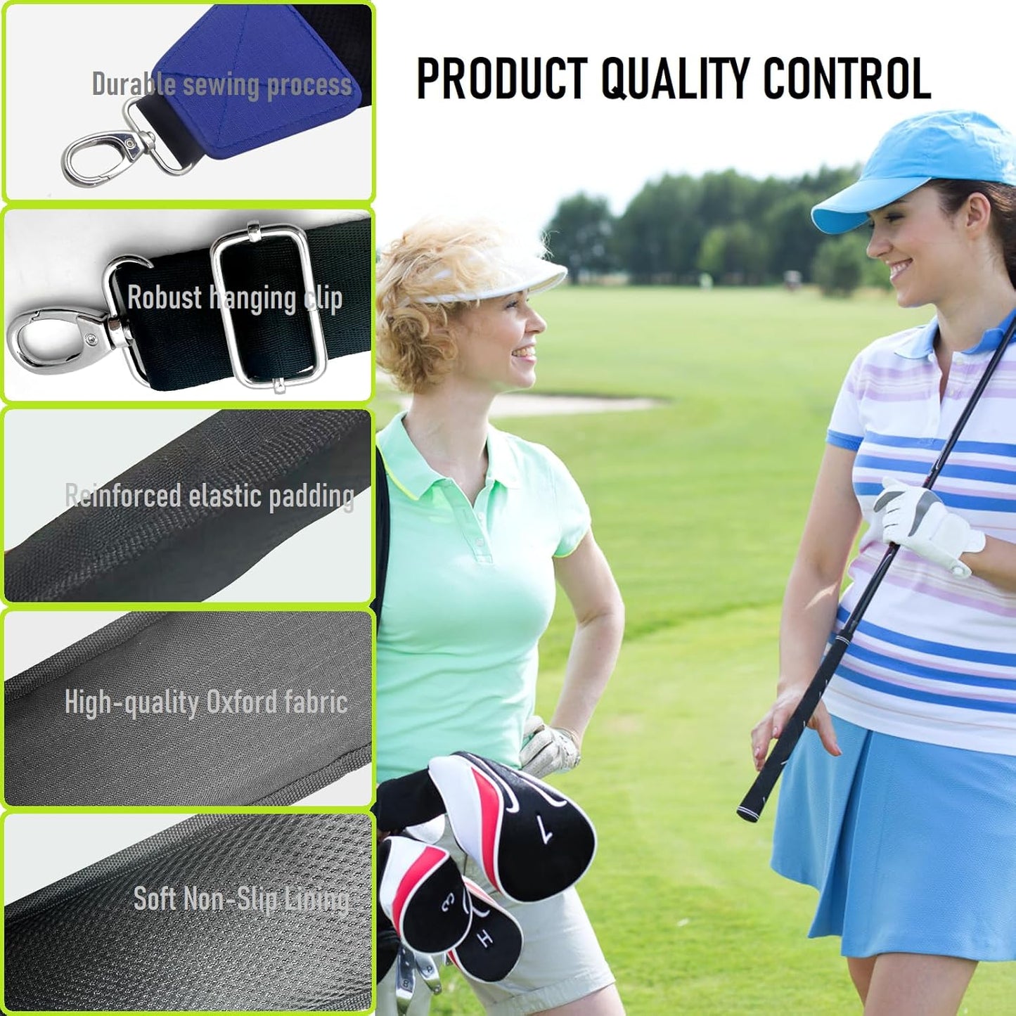 Golf Bag Shoulder Strap Upgraded Single Padded Adjustable Straps Universal Replacement(Black,1 Pack)