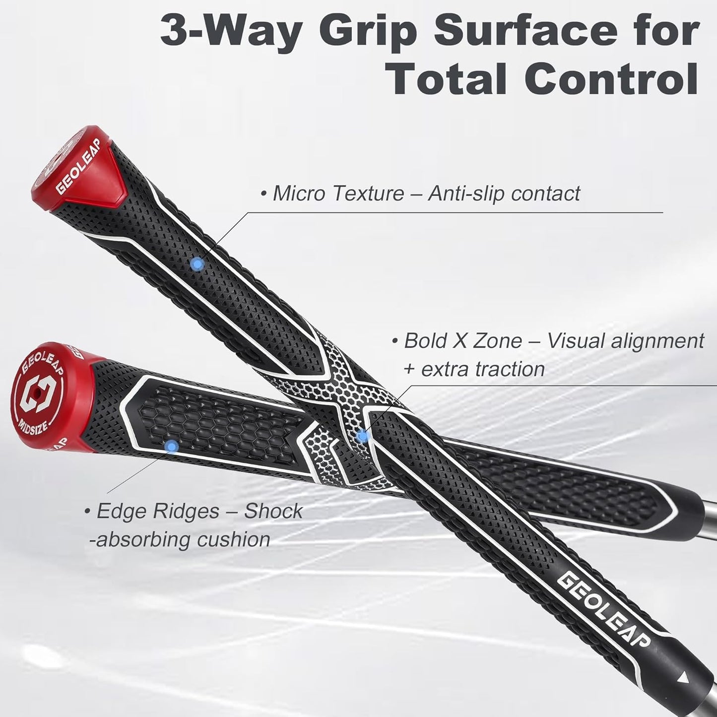 Geoleap Golf Grips 13 Pack,Non-slip and High Shock-absorbing Golf Club Grips ,Choose between 13 Grips with 15 Tapes and Full Kits.