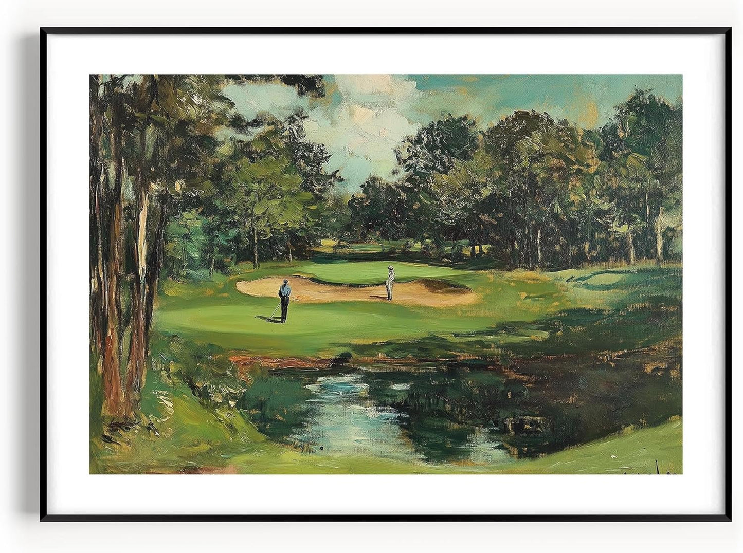 Vintage Golf Course Premium Giclee Fine Art Prints - Antique Style Golf Course Painting Posters, Golf Wall Art, Aesthetic Golfing Poster for Home Office Decor, Ready to Frame