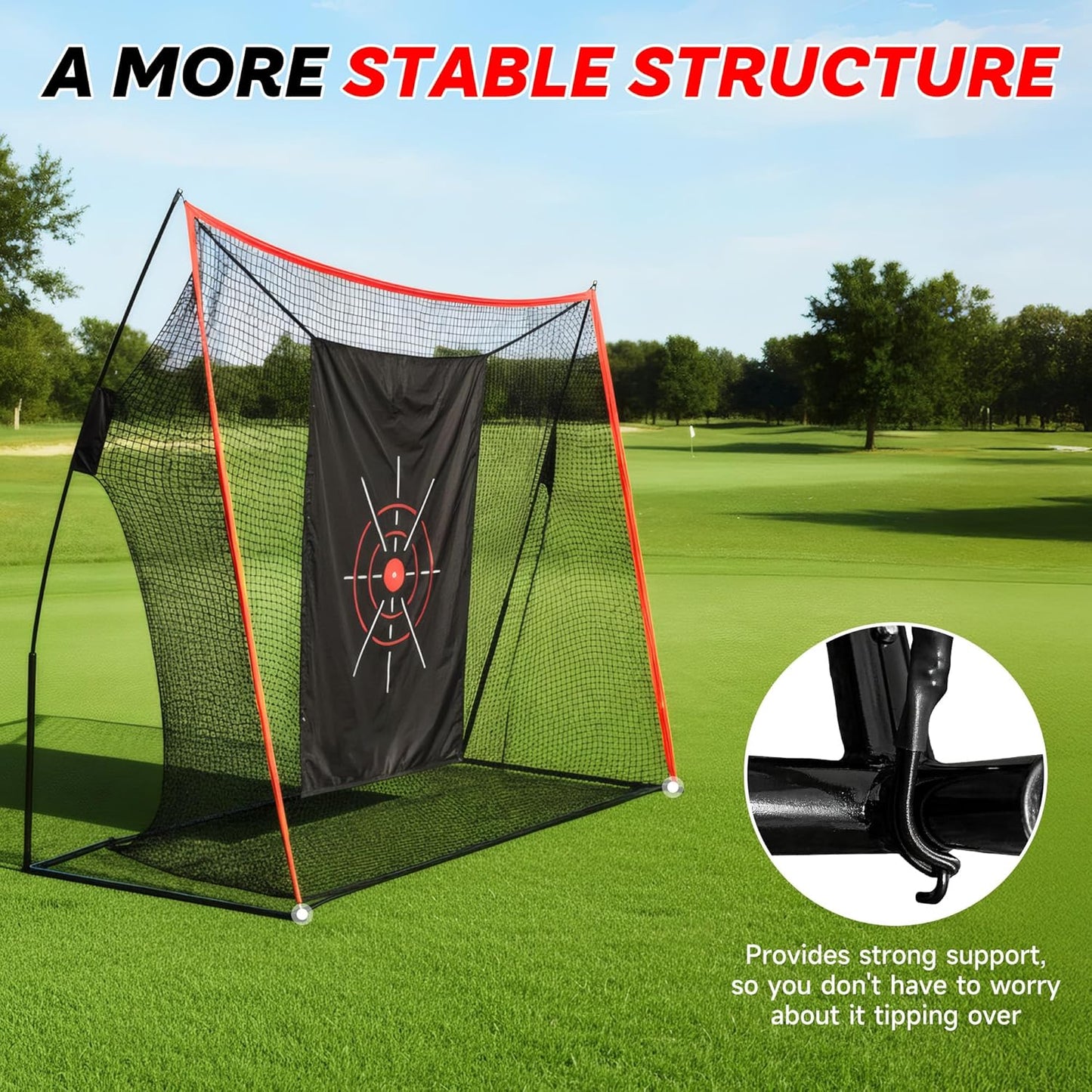 Golf Net, 10x7ft Golf Hitting Nets with a Turf Mats, Golf Practice Net for Backyard,Garage, Terrace Equipped with Noise Free Target, Great Gift for Fathers, Husbands and Professional Golfers