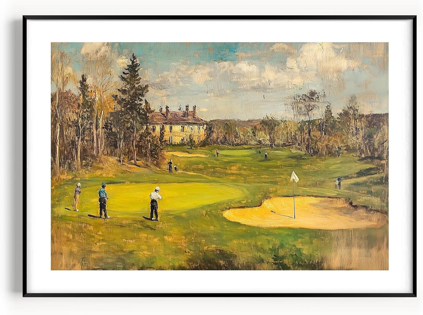 Vintage Golf Course Premium Giclee Fine Art Prints - Antique Style Golf Course Painting Posters, Golf Wall Art, Aesthetic Golfing Poster for Home Office Decor, Ready to Frame