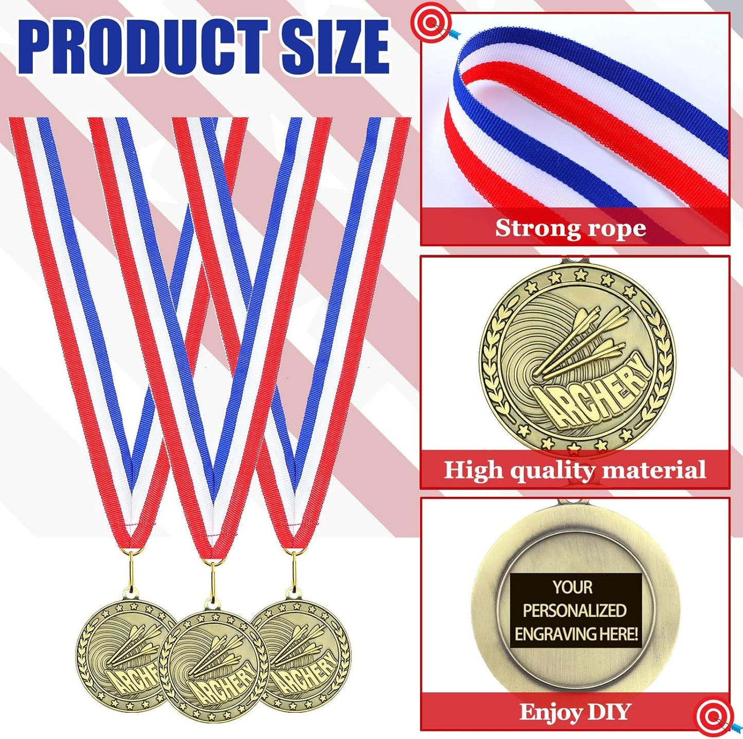 36 Pcs 2'' Gold Medals Bulk Volleyball Football Basketball Soccer Baseball Archery Dink Ball Cheer Track Bowling Awards Medals with Ribbons for Sports Participation Winner Gift