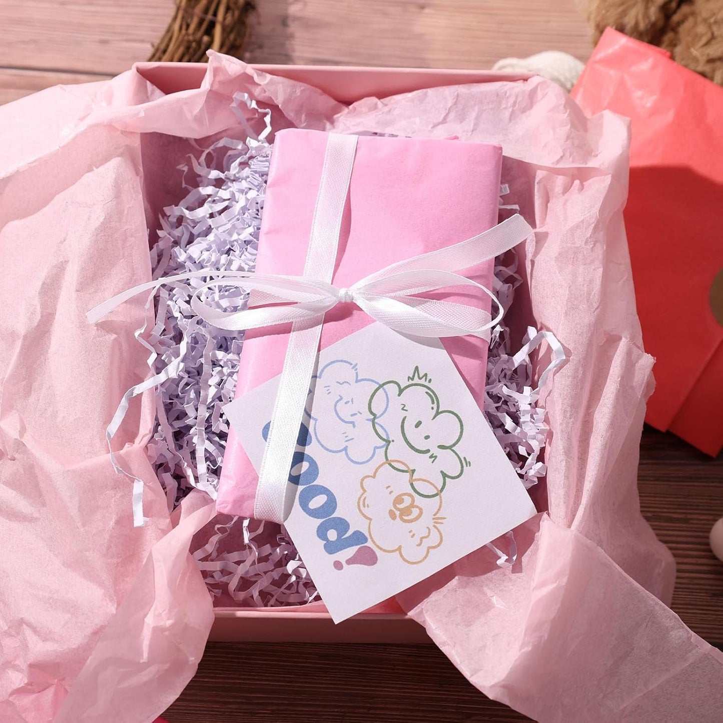 Shindel 120 Sheets Pink Tissue Paper, 20x14 Inch Gift Wrapping Paper for Gift Bags Wedding Bridal Shower DIY Craft Project