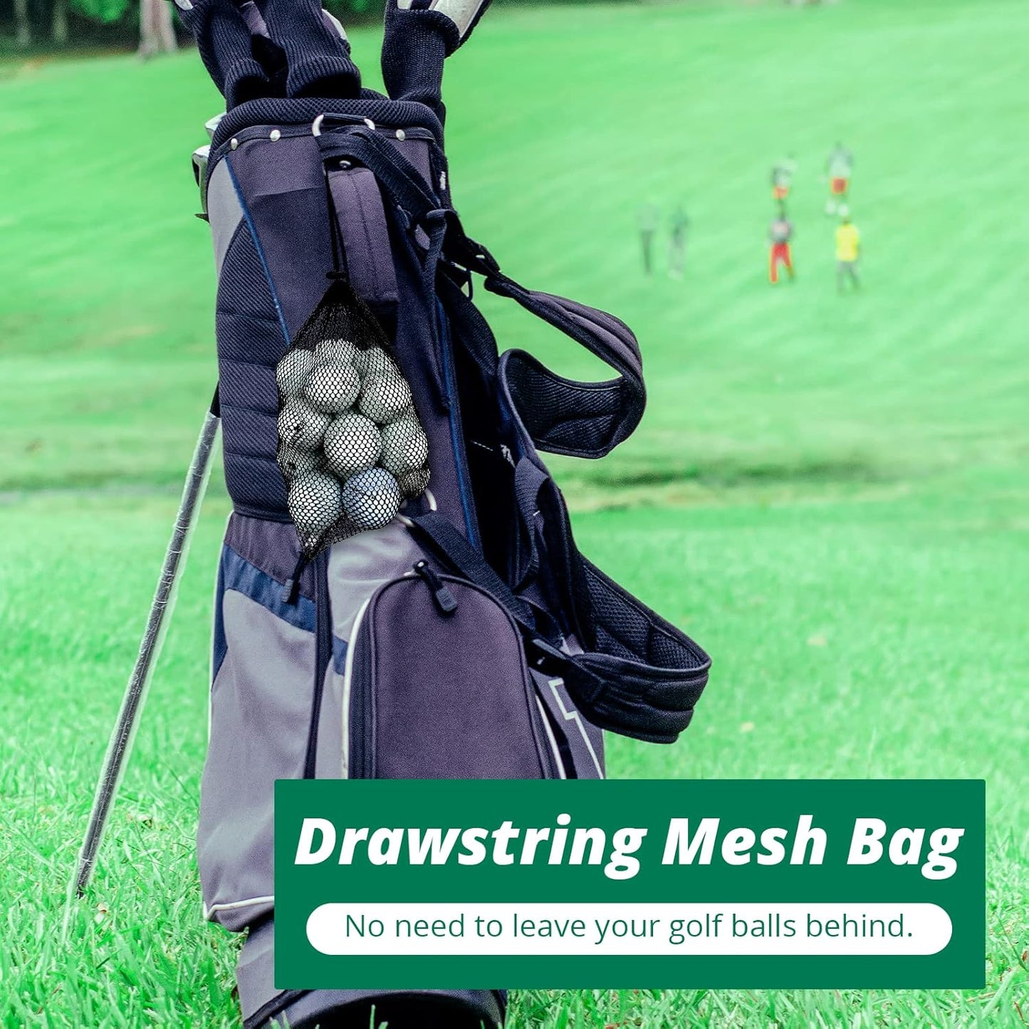 Mesh Bags with Drawstring - 2 Pack Nylon Golf Ball Storage Mesh Bags Sports Equipment Organizer Sack for Collecting Half Balls, Tennis, Toys, Beach, Travel