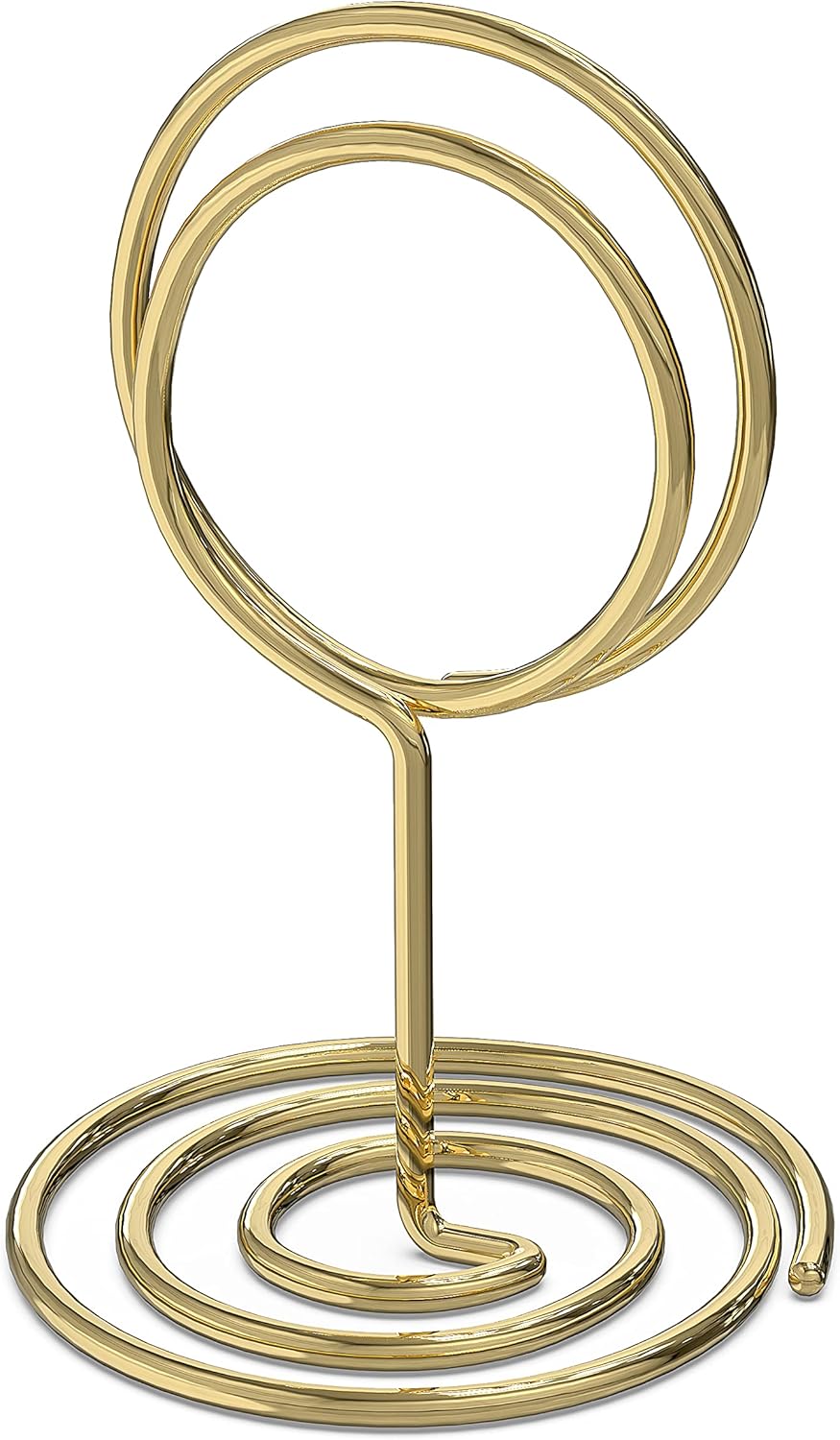 10 Pack Gold Table Number Holders for Signs - Photo Holders for Tables - Picture Holder for Tables - Mini Photo Stands - Placecard for Weddings Centerpieces - Wire Card Name Place Setting Card Stand