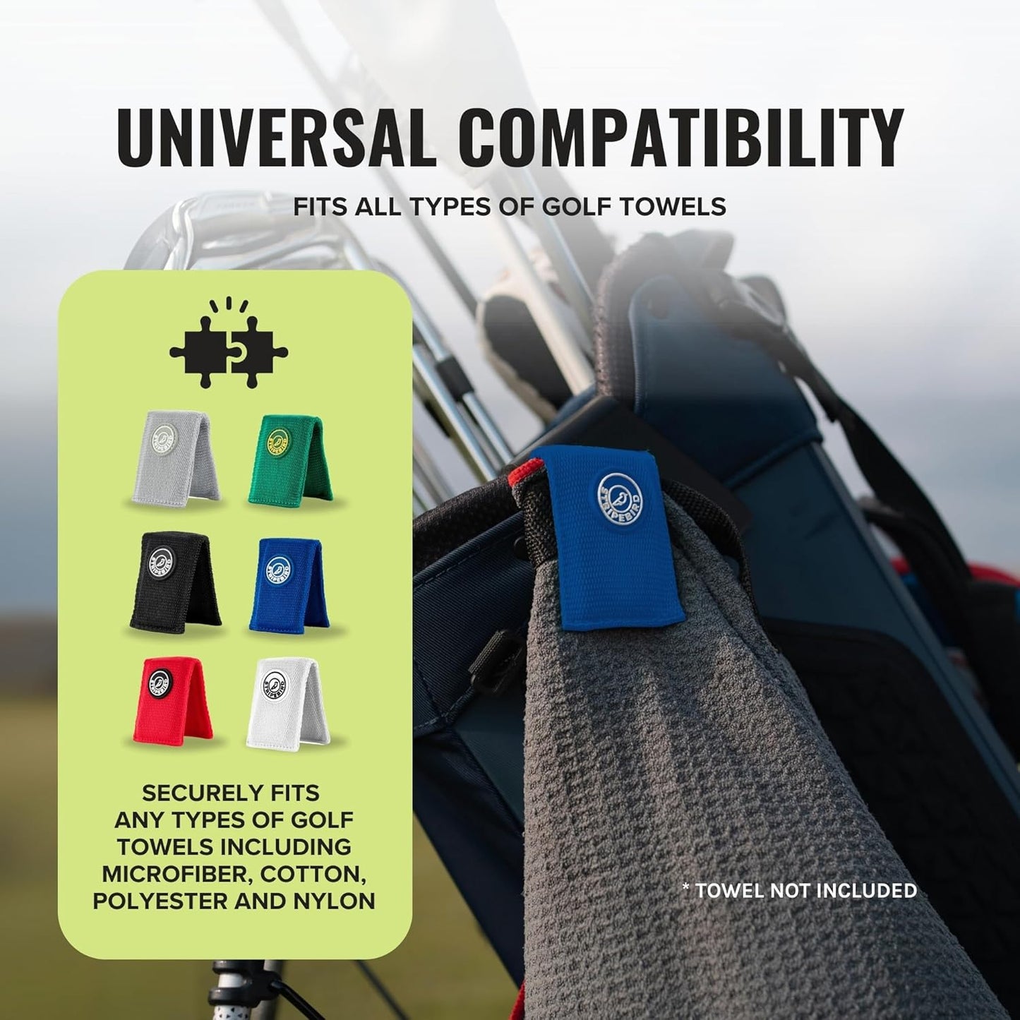 Stripebird - Magnetic Clip for Any Towel (Blue) - Highest Strength Magnet for Magnetic Golf Towel - Removable from Towels - Magnetic Golf Towel Clip - Magnetic Golf Towels for Men