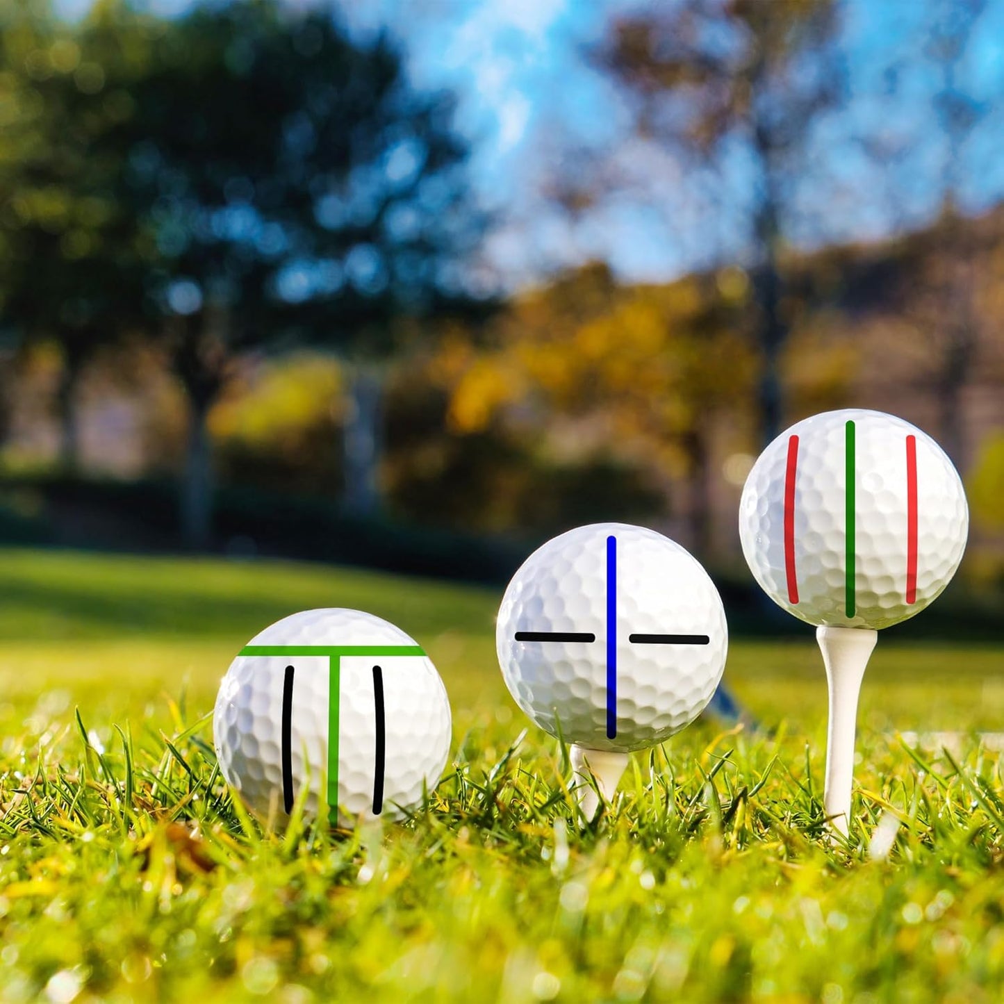 Professional 8 Pack Precision Golf Ball Marker Set, Upgrade Your Golf Accessories with 4 Marking Stencils and 4 Vibrant Colors, Perfect Golf Ball Line Marker Tool