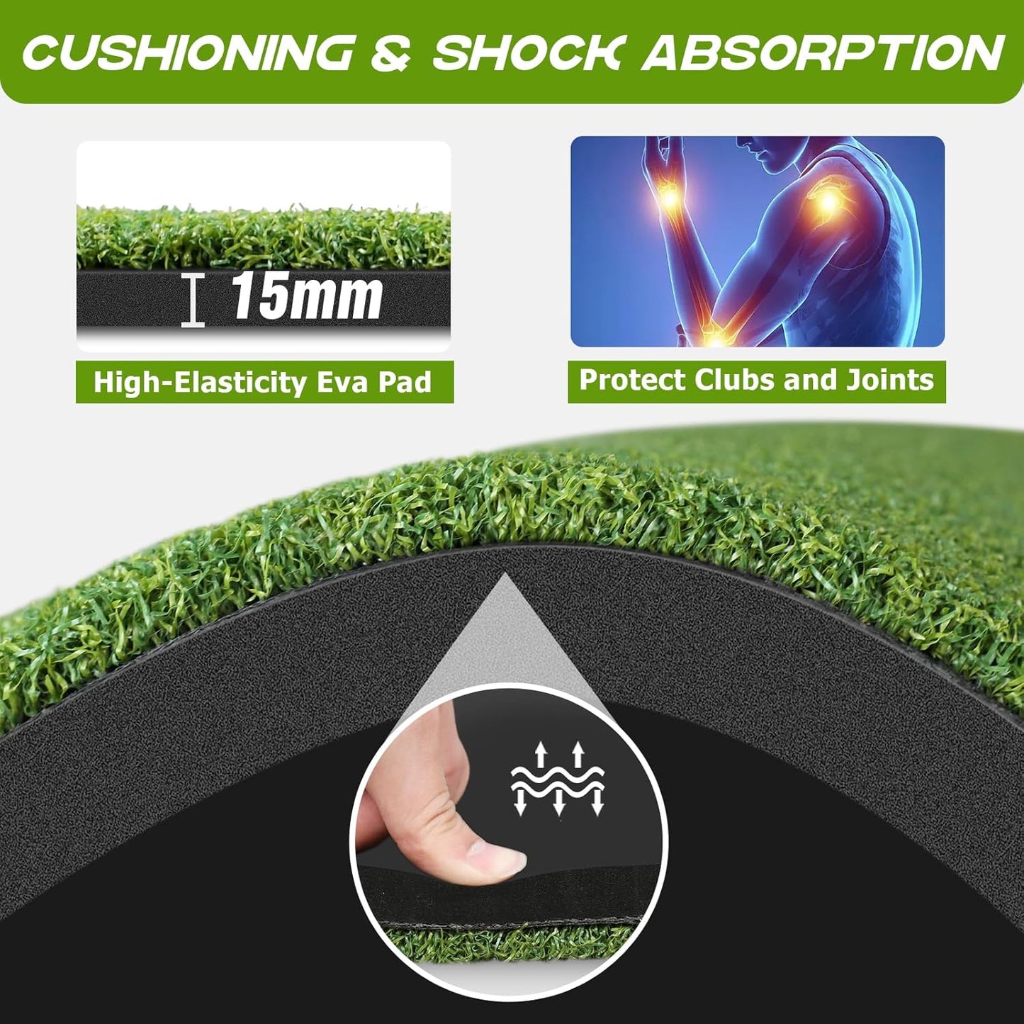 Bltend Golf Mat: 5x4ft & 5x5ft Heavy-Duty Golf Hitting Mats Practice Outdoor/Indoor, Elite Dense Artificial Turf Matt Training Aid for Backyard/Garage/Driving Range/Simulators