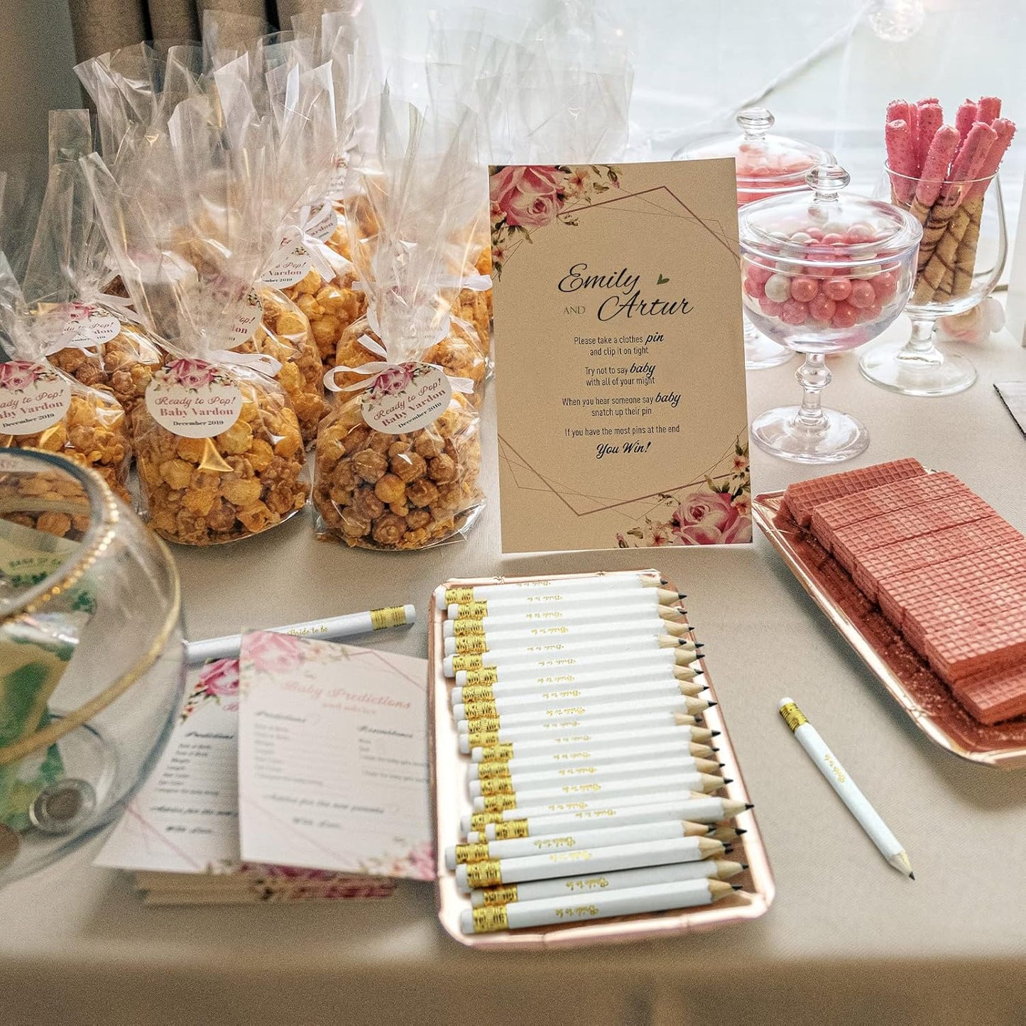 Chinco 72 Pieces Bridal Shower Game Pencils Wedding Pencils Pre Sharpened Mini Short 4 Inch Game Bridal for Wedding Shower Favors Presents Gifts Golf Classroom School(Classic)